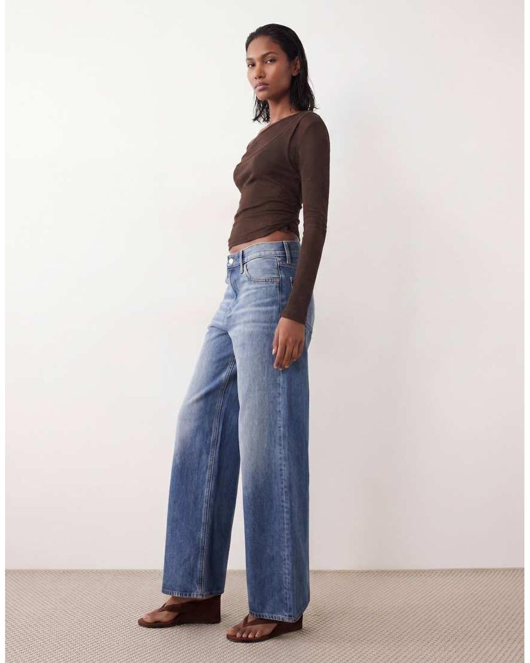Calvin Klein Blue Low Rise baggy Jeans