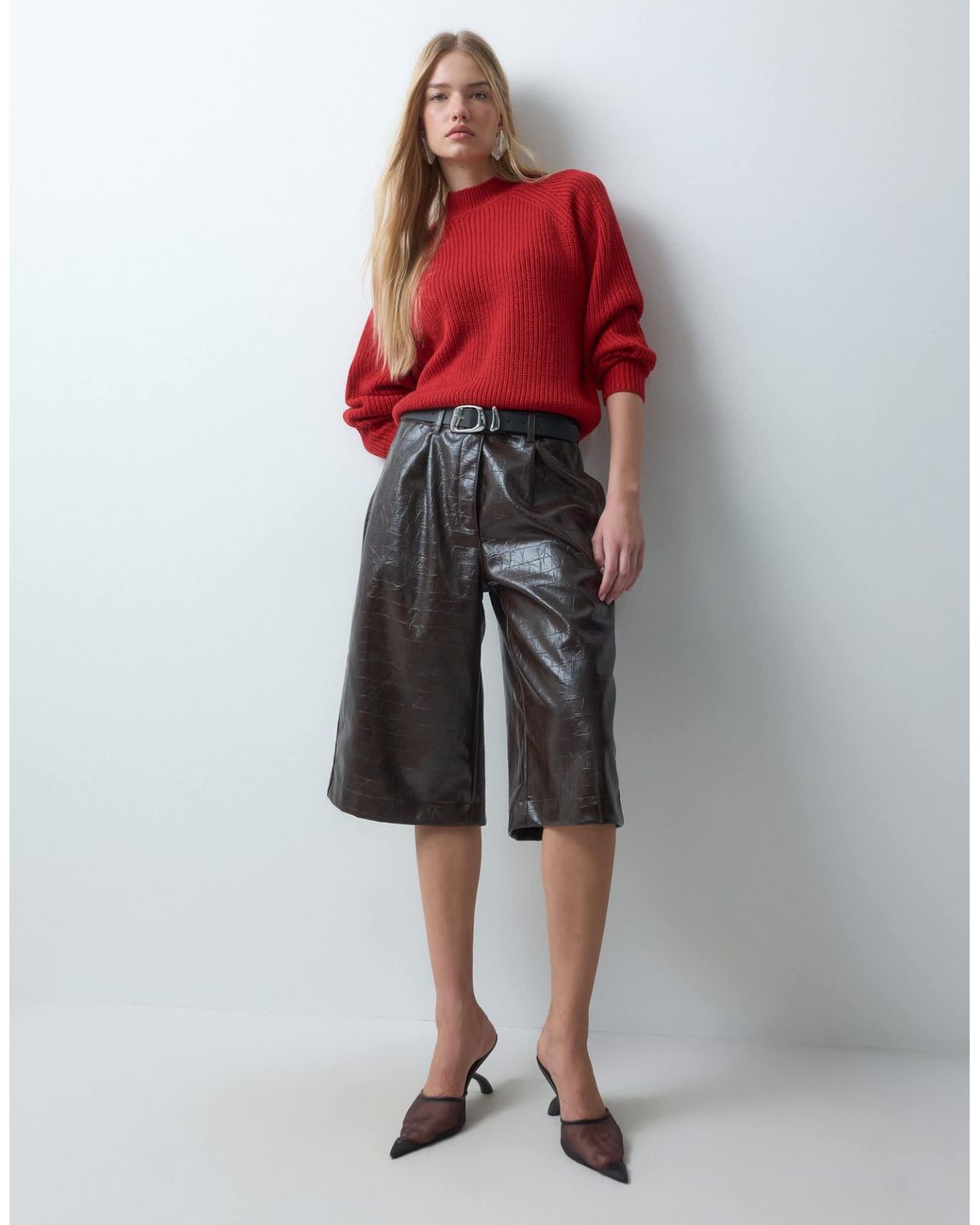 Threadbare Red Raglan Knitted Jumper