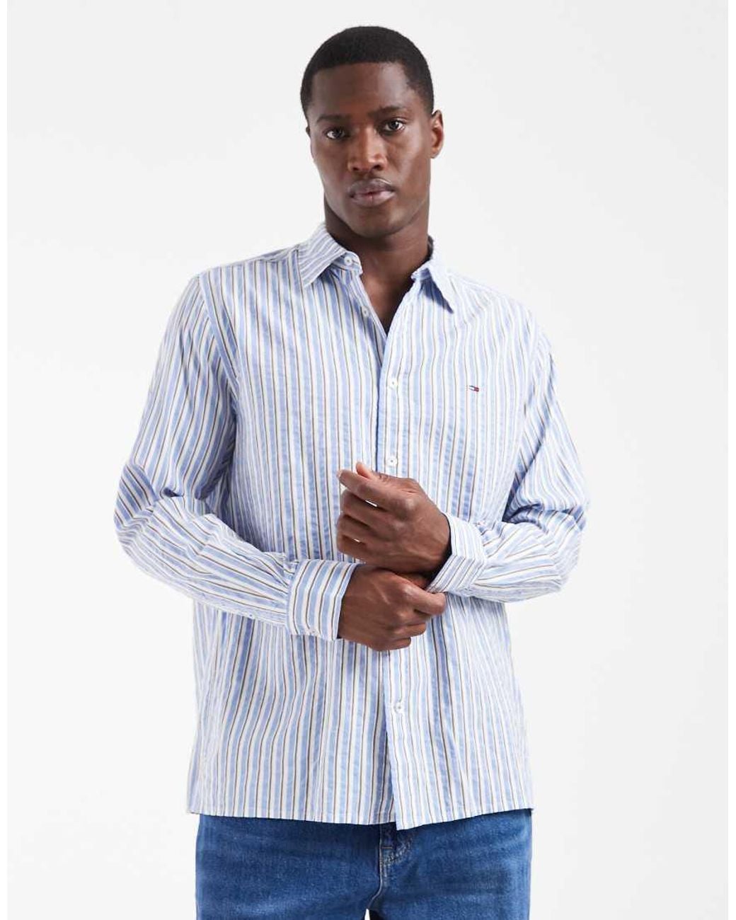Tommy Hilfiger White Relaxed Fit Seersucker Shirt for men