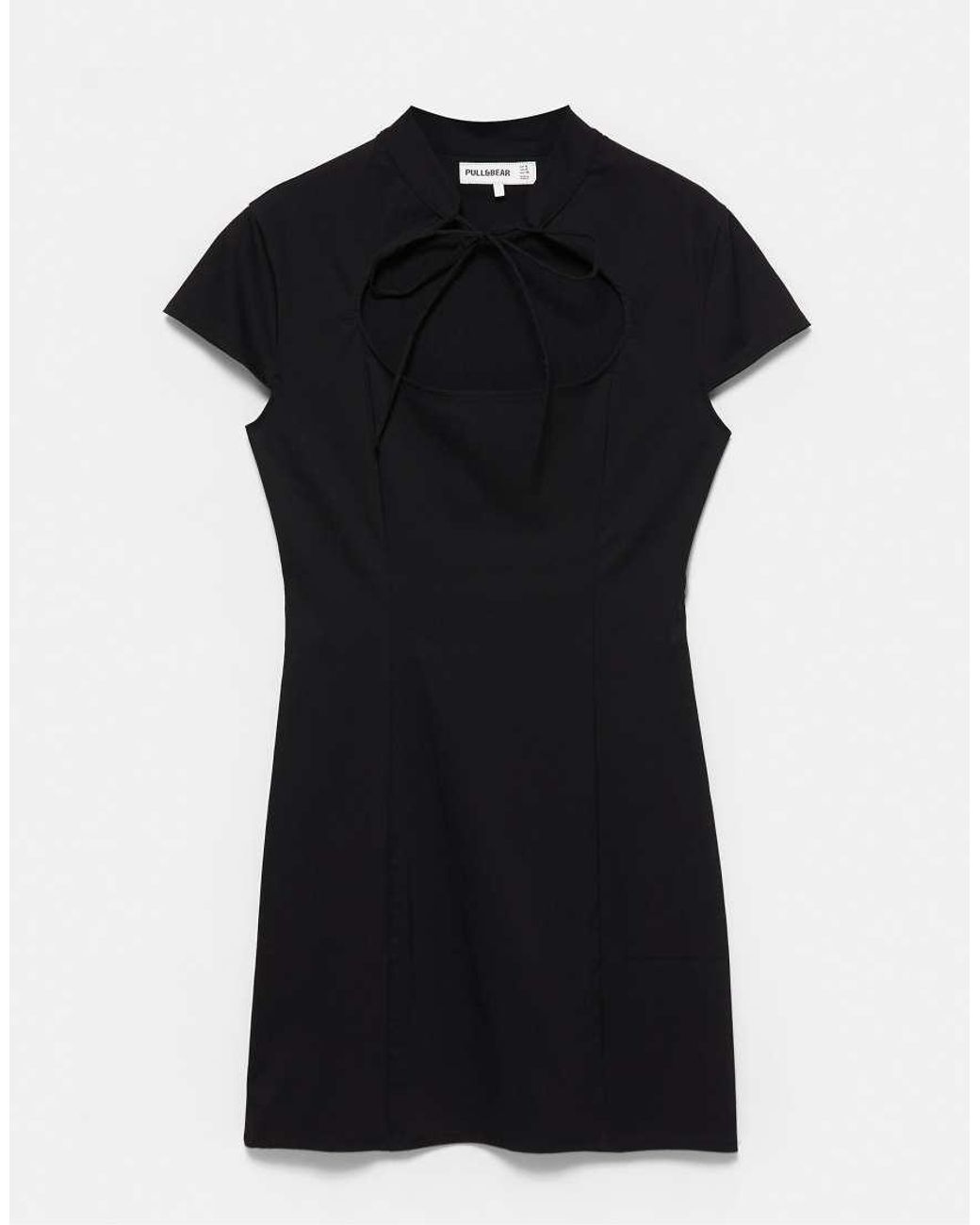 Pull&Bear Black Short Bow Dress