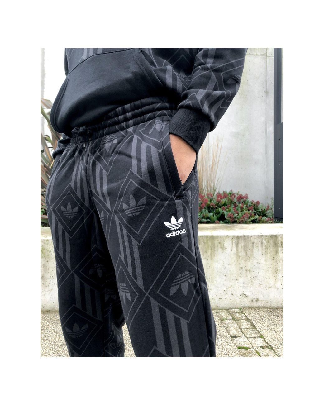 adidas Originals – e jogginghose mit monogramm-dreiblatt-logo in Schwarz  für Herren | Lyst DE