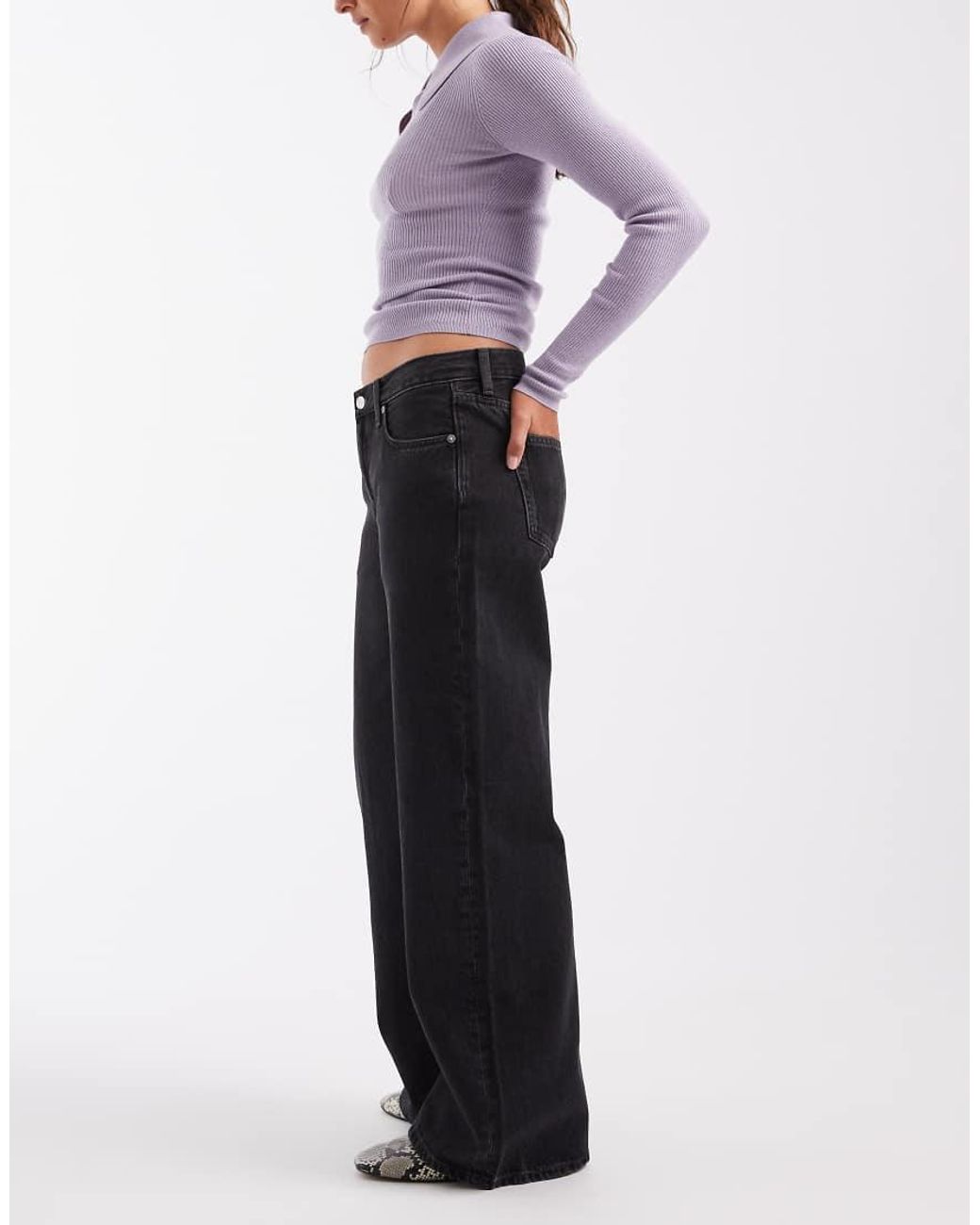 ARKET Black Elm Low Rise Wide Leg Jeans