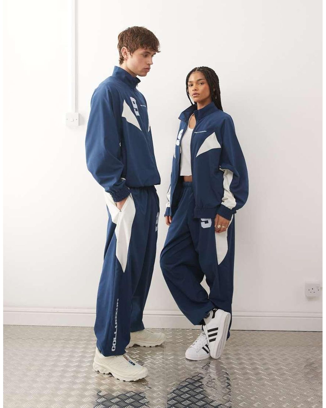 Collusion Blue Unisex Graphic Nylon Track Top