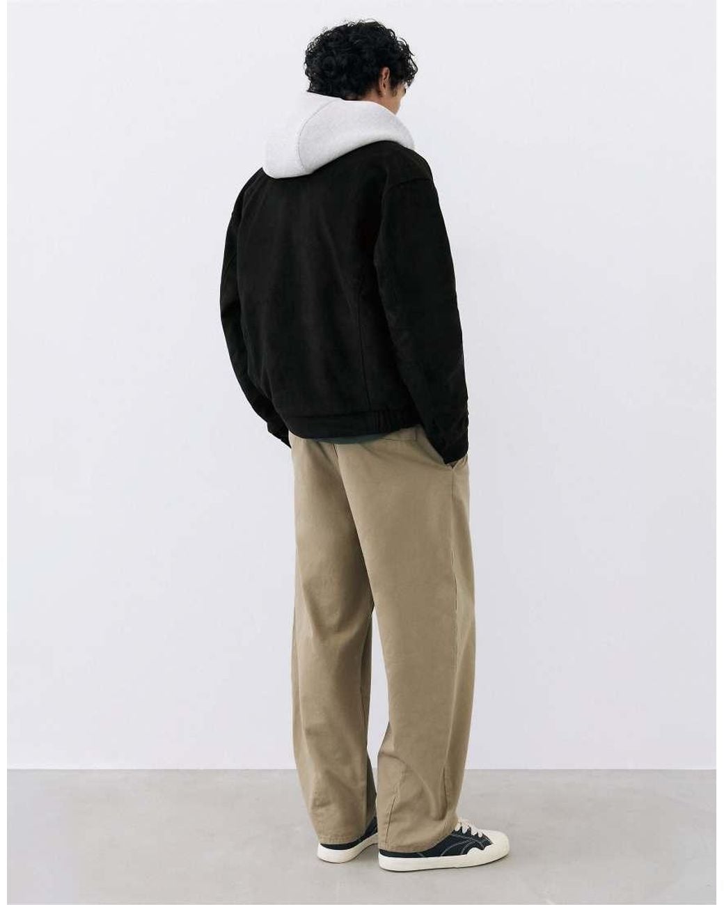 Pull&Bear Black Faux Suede Jacket for men