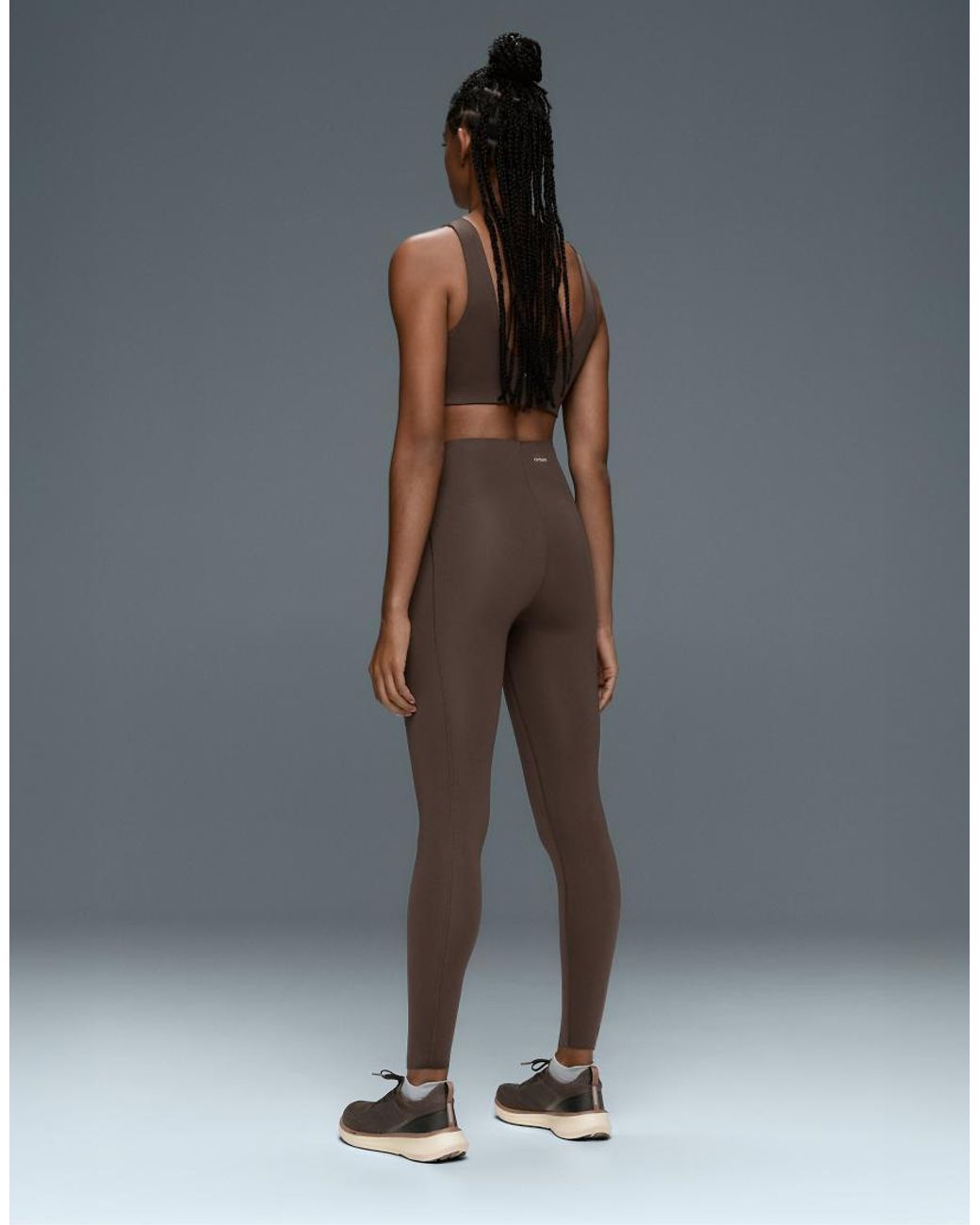 Oysho Brown High-rise Compressive Core-control Ankle-length leggings
