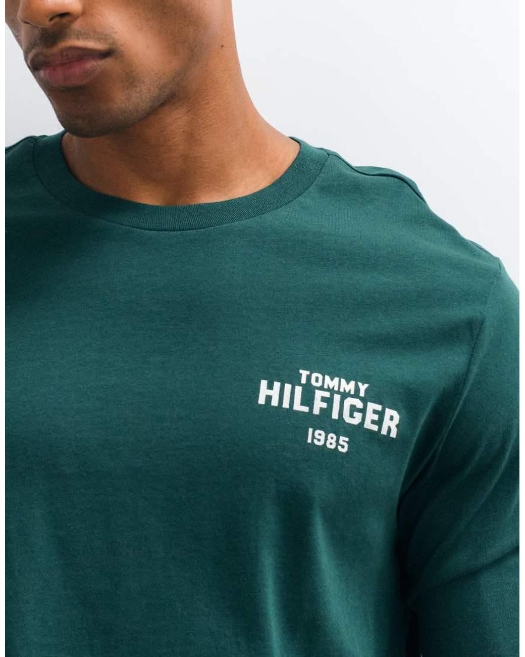 Tommy Hilfiger Green 1985 Graphic Logo Long Sleeve T-Shirt for men