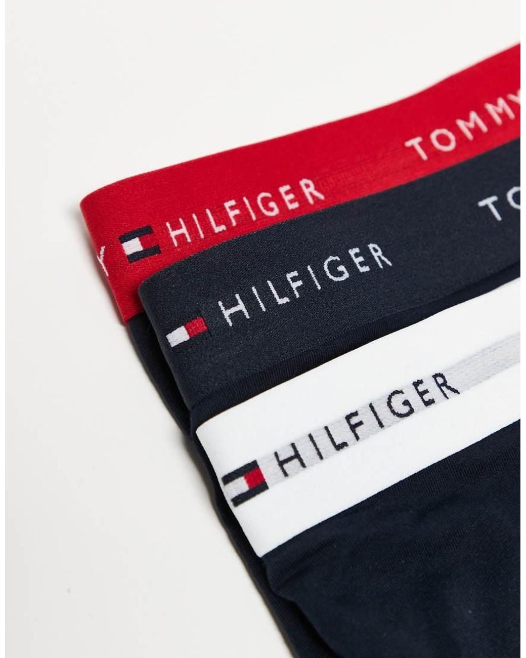 Tommy Hilfiger Blue Signature Essential 3 Pack Trunk With Coloured Waistband for men