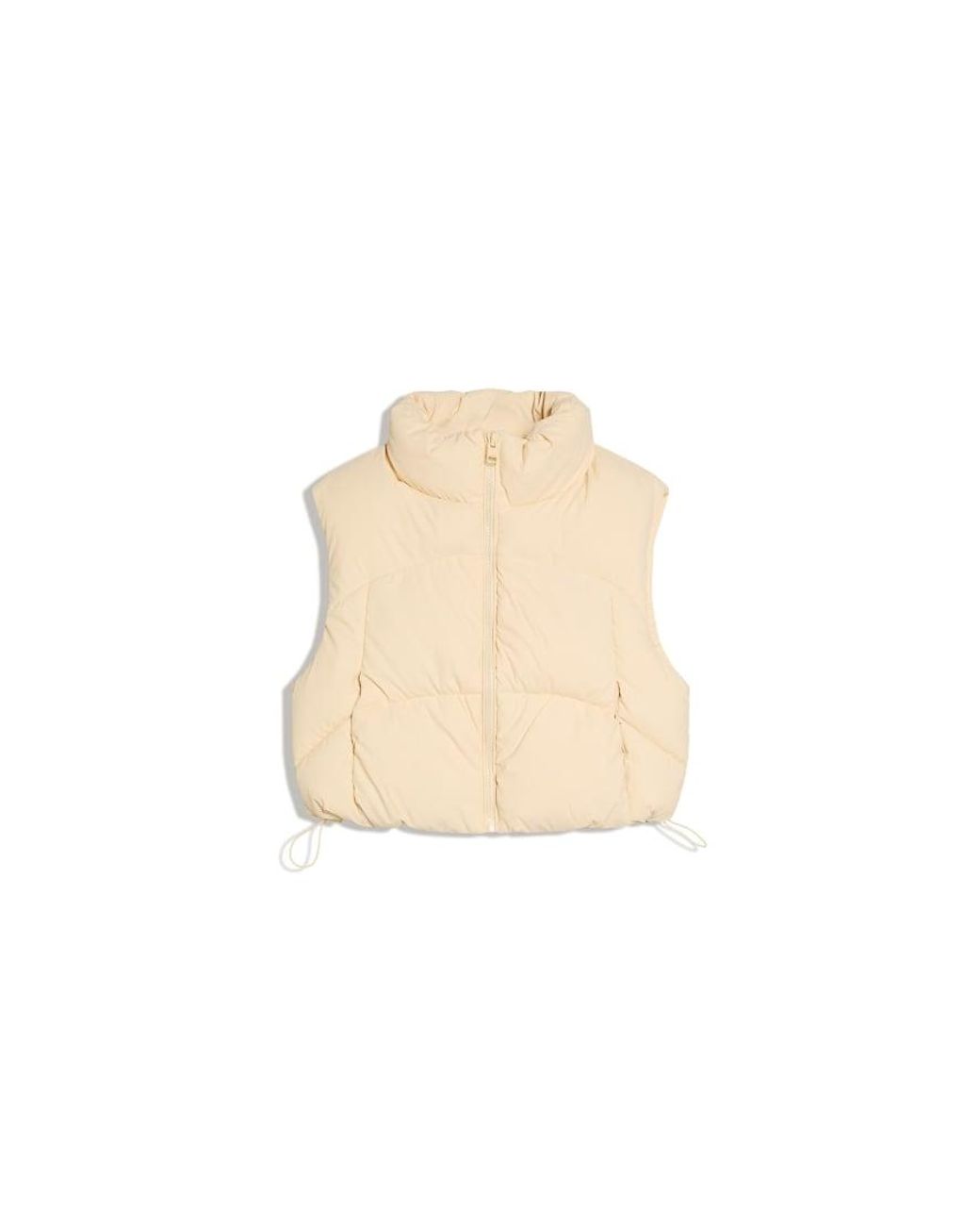 Bershka Blue Cropped Puffer Gilet