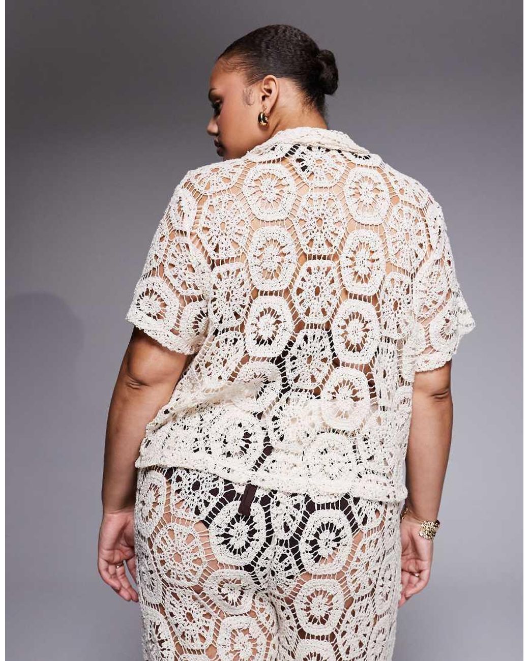 South Beach White Crochet Shirt