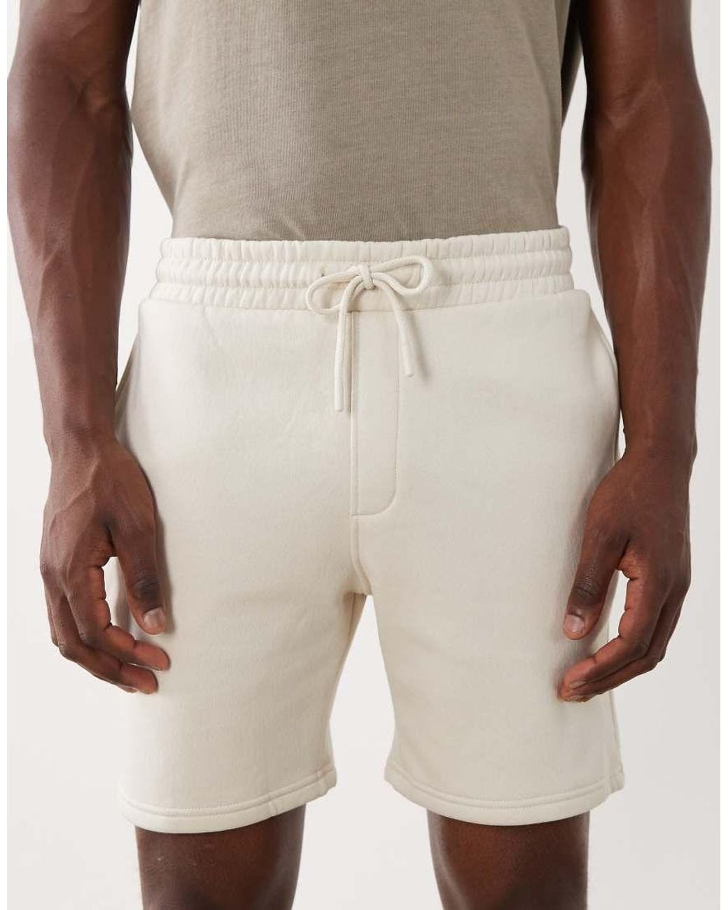 ASOS Natural Essentials Slim Mid Length Jersey Shorts for men