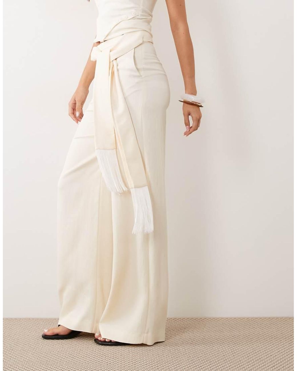 Mango Natural Newyork Tailored Relaxed Trouser Co-ord