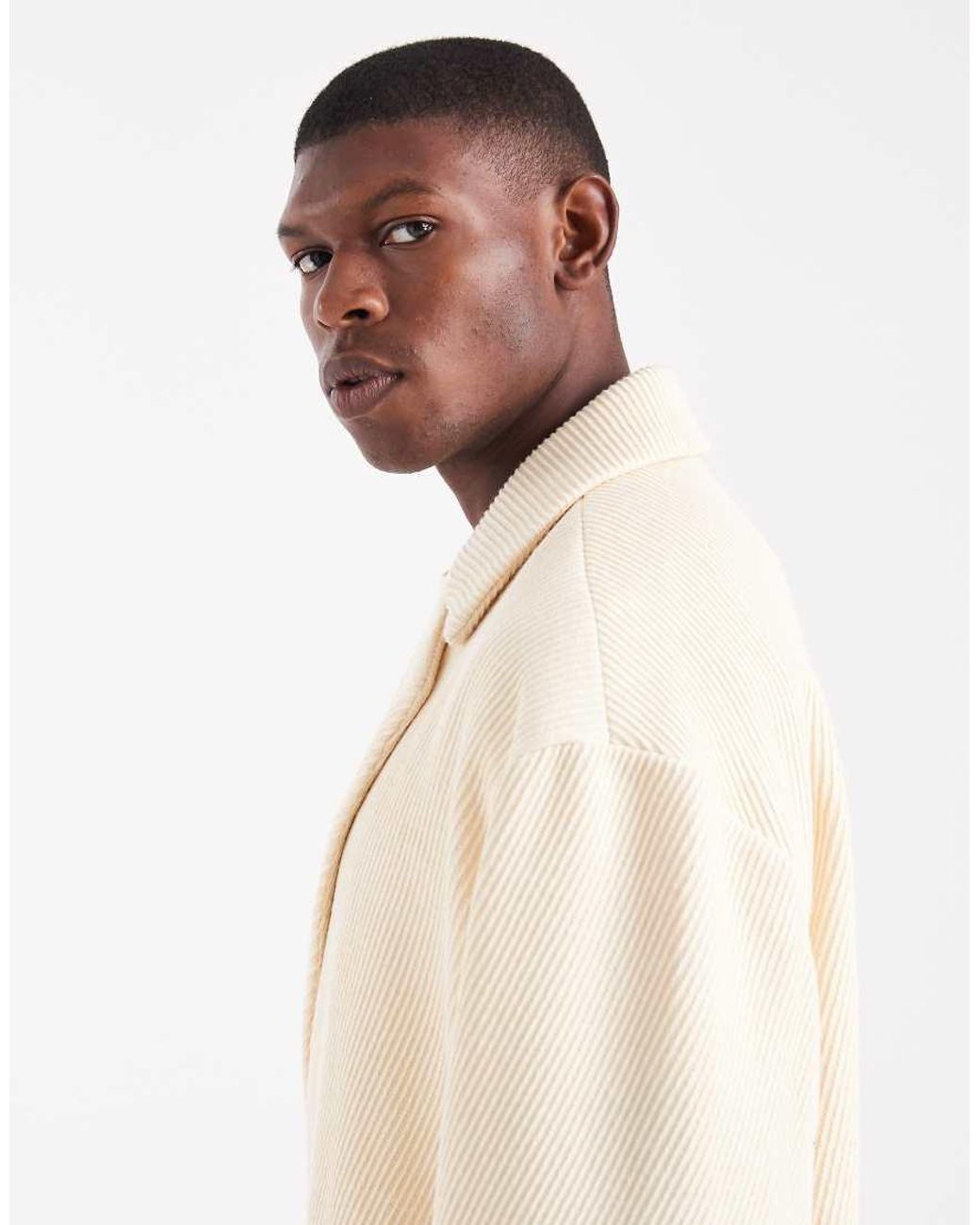 ASOS White Oversized Long Wool Look Overcoat for men