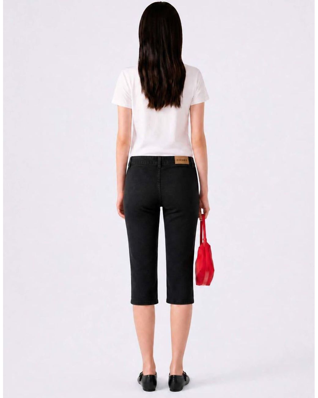OMNES White Jeans Rhone Cropped Capri Jeans