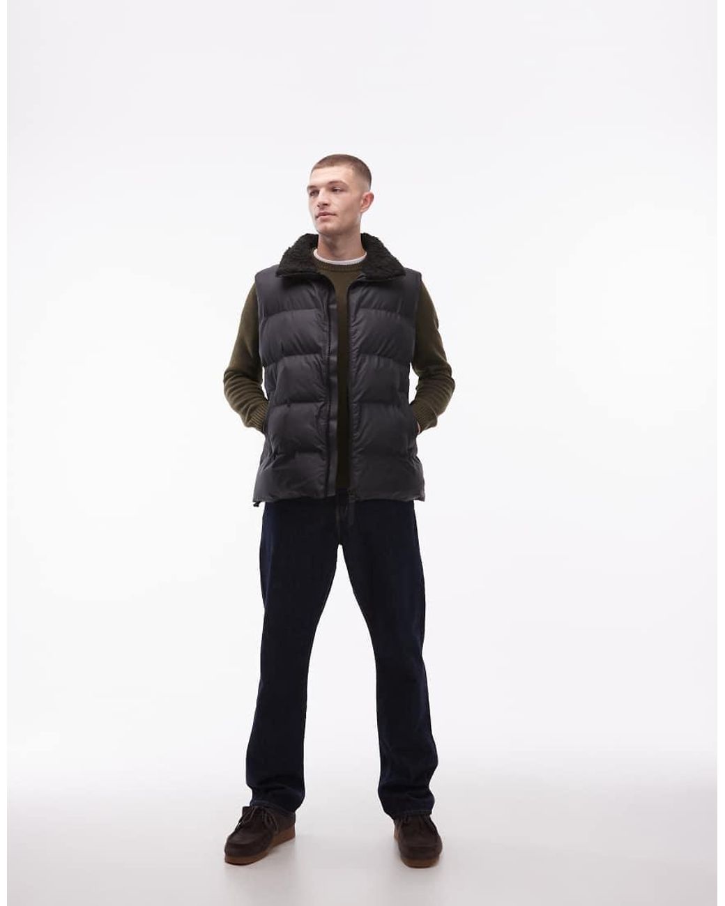 Rains Blue 17220 Alta Zip Through Fleece Lined Puffer Waterproof Gilet for men