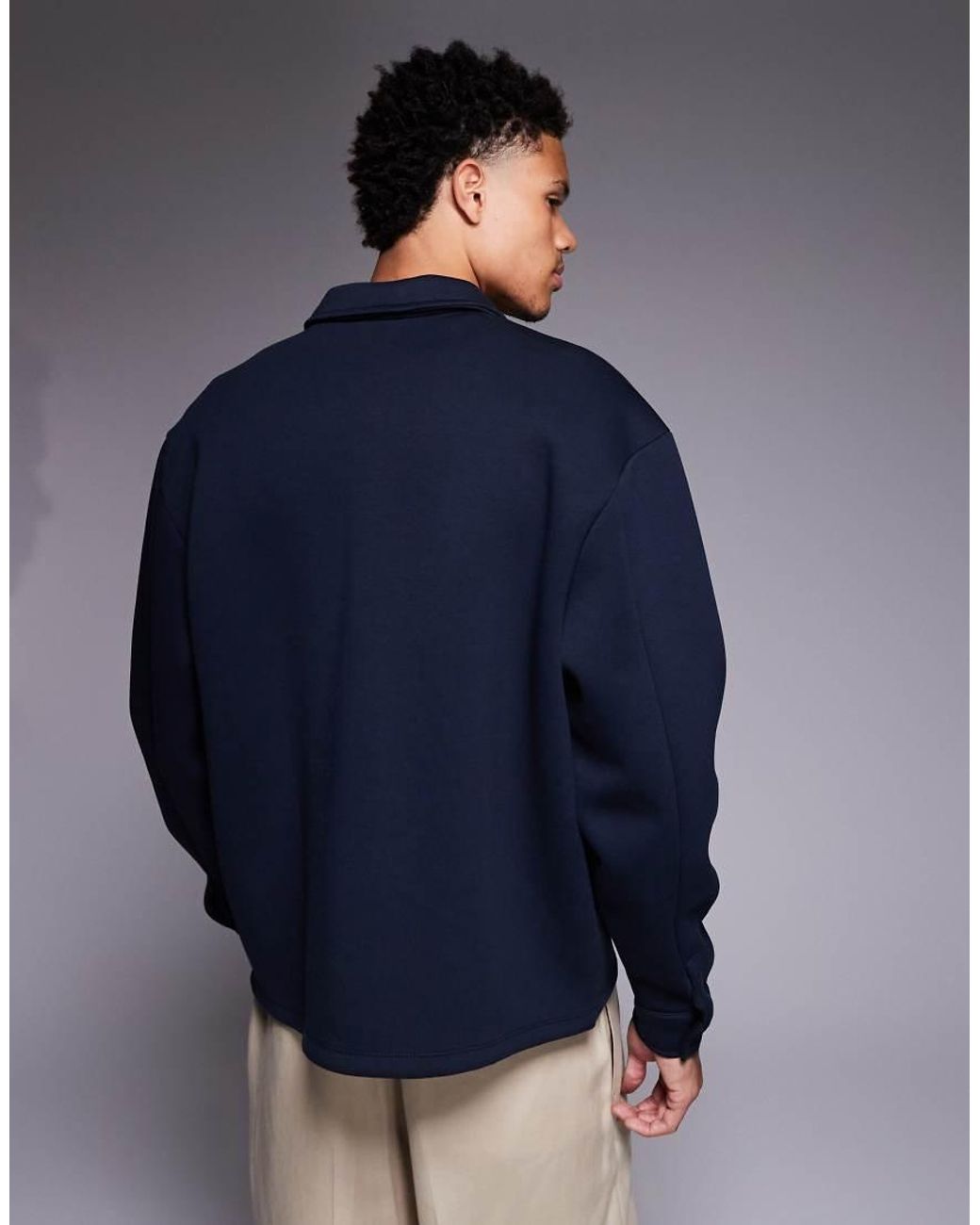ASOS Blue Heavyweight Oversized Overshirt for men
