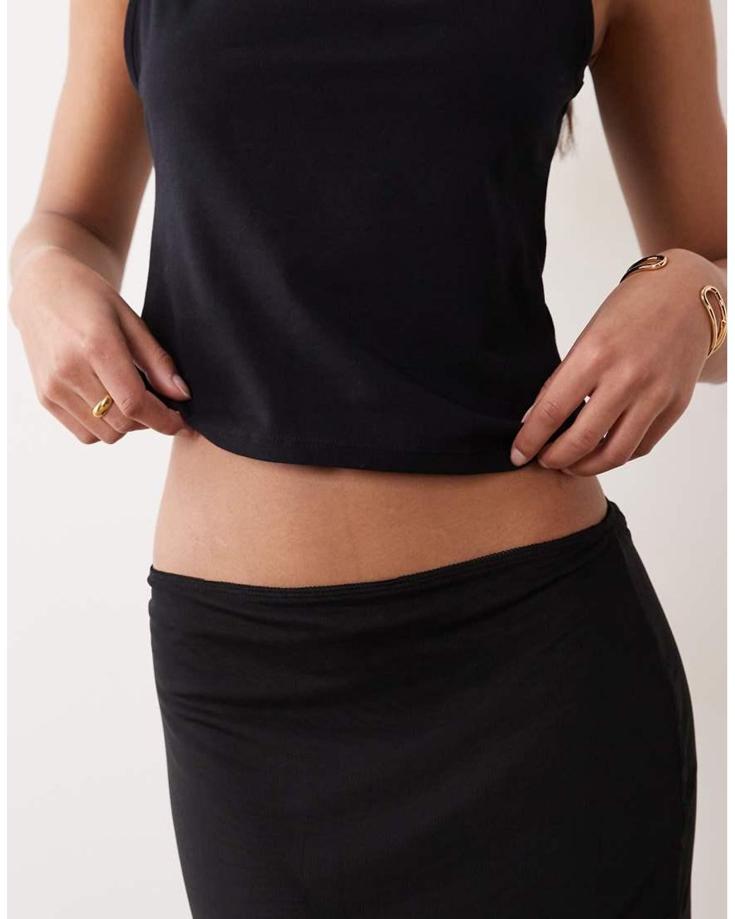 ASOS Natural Mesh Midi Skirt
