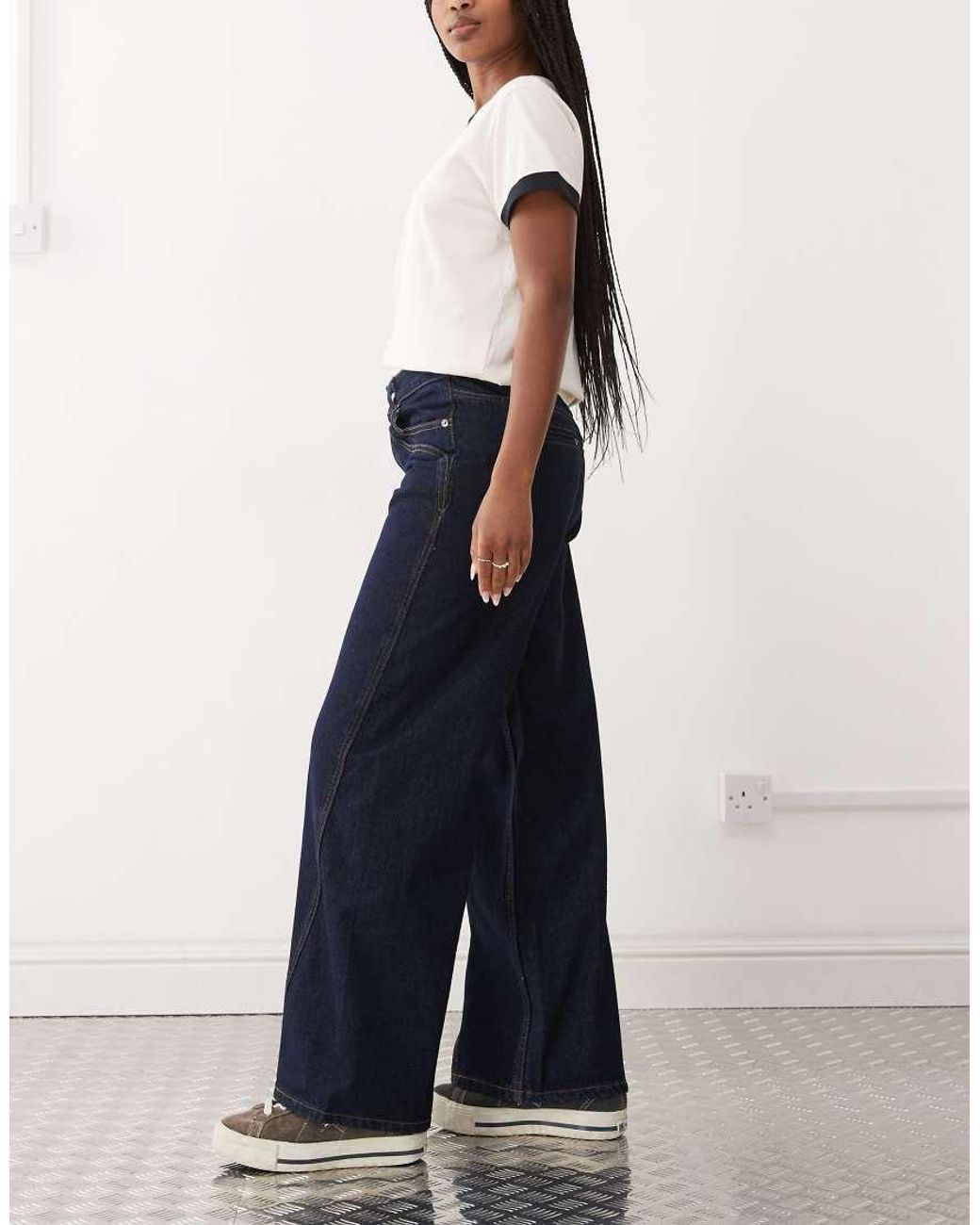 The Ragged Priest Blue Low Rise baggy Fit Jeans