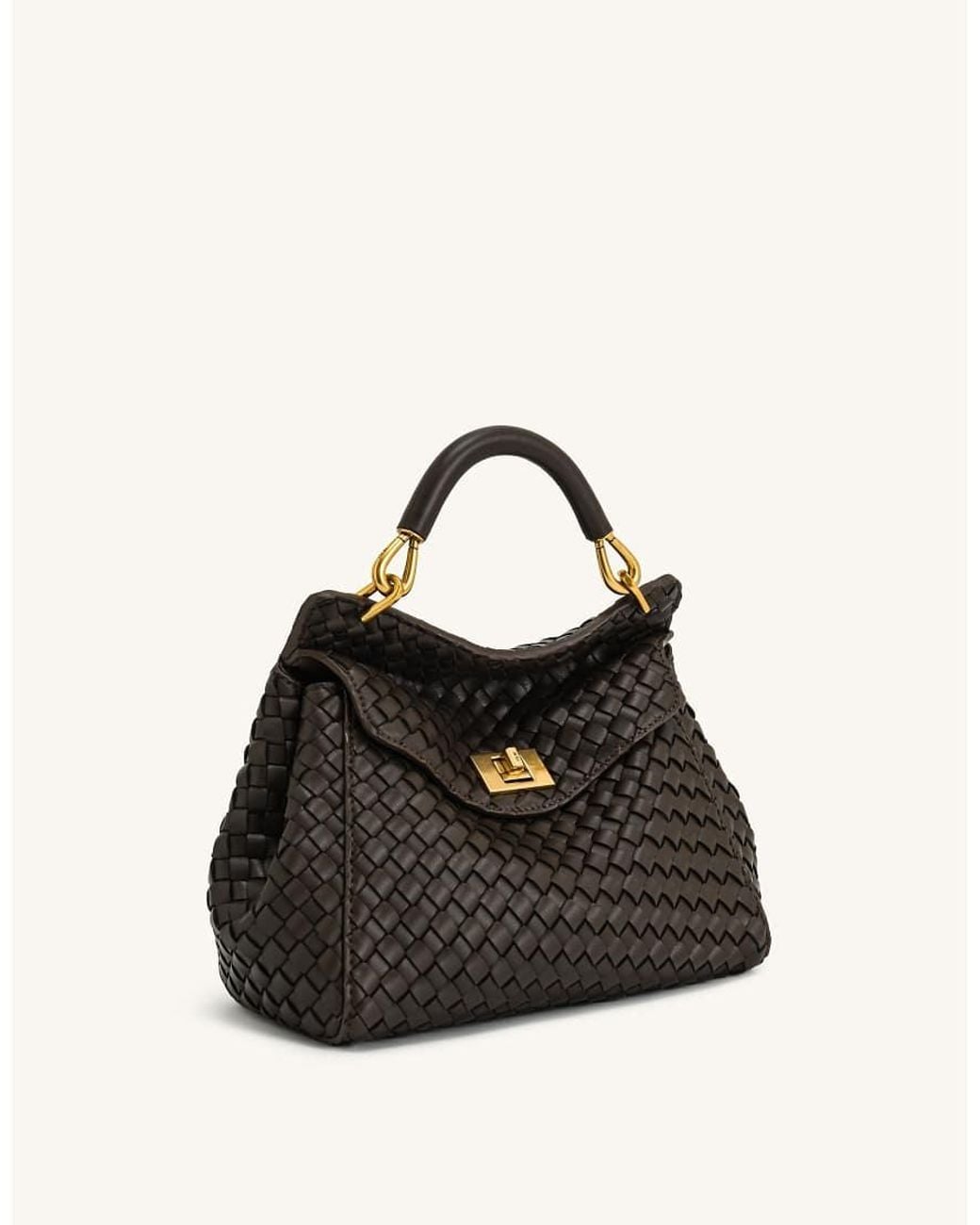JW PEI Black Lucia Woven Top Handle Back