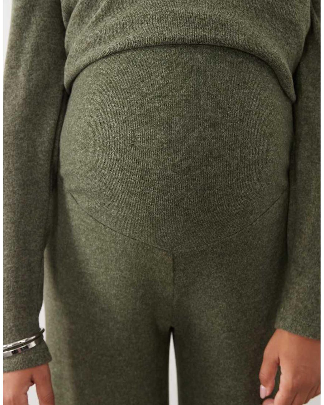 Mama.licious Green Mamalicious Maternity Over The Bump Wide Leg Trousers Co-Ord