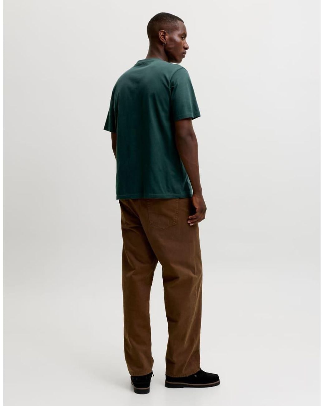 Jack & Jones Green Soho Lace Relaxed Fit Crew Neck Short Sleeve T-Shirt for men