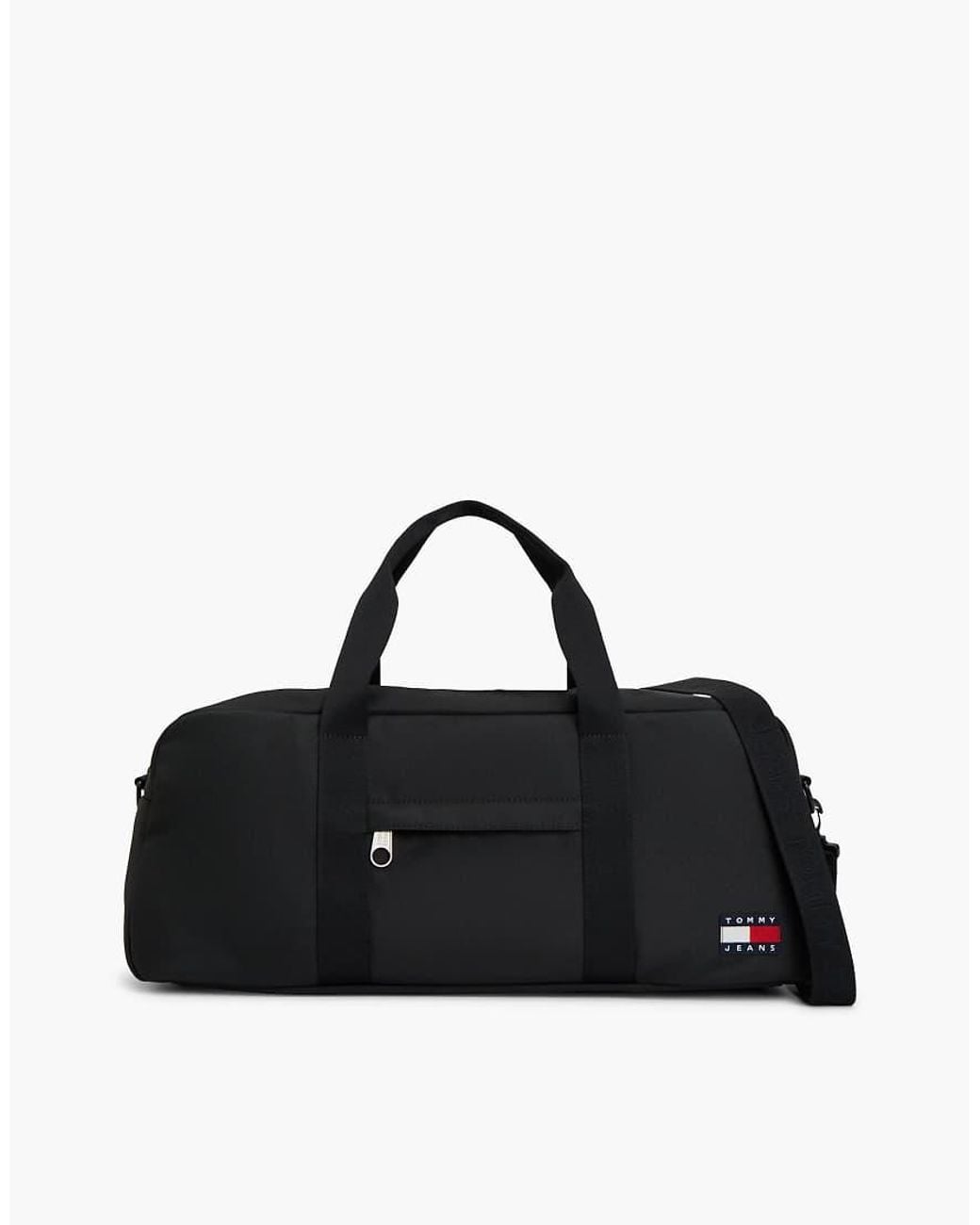 Tommy Hilfiger Black Essential Repeat Logo Duffel Bag for men