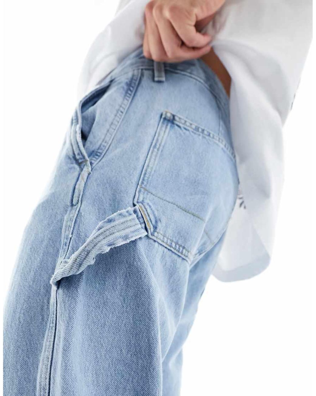 Jack & Jones Blue Eddie Loose Fit Carpenter Jeans for men