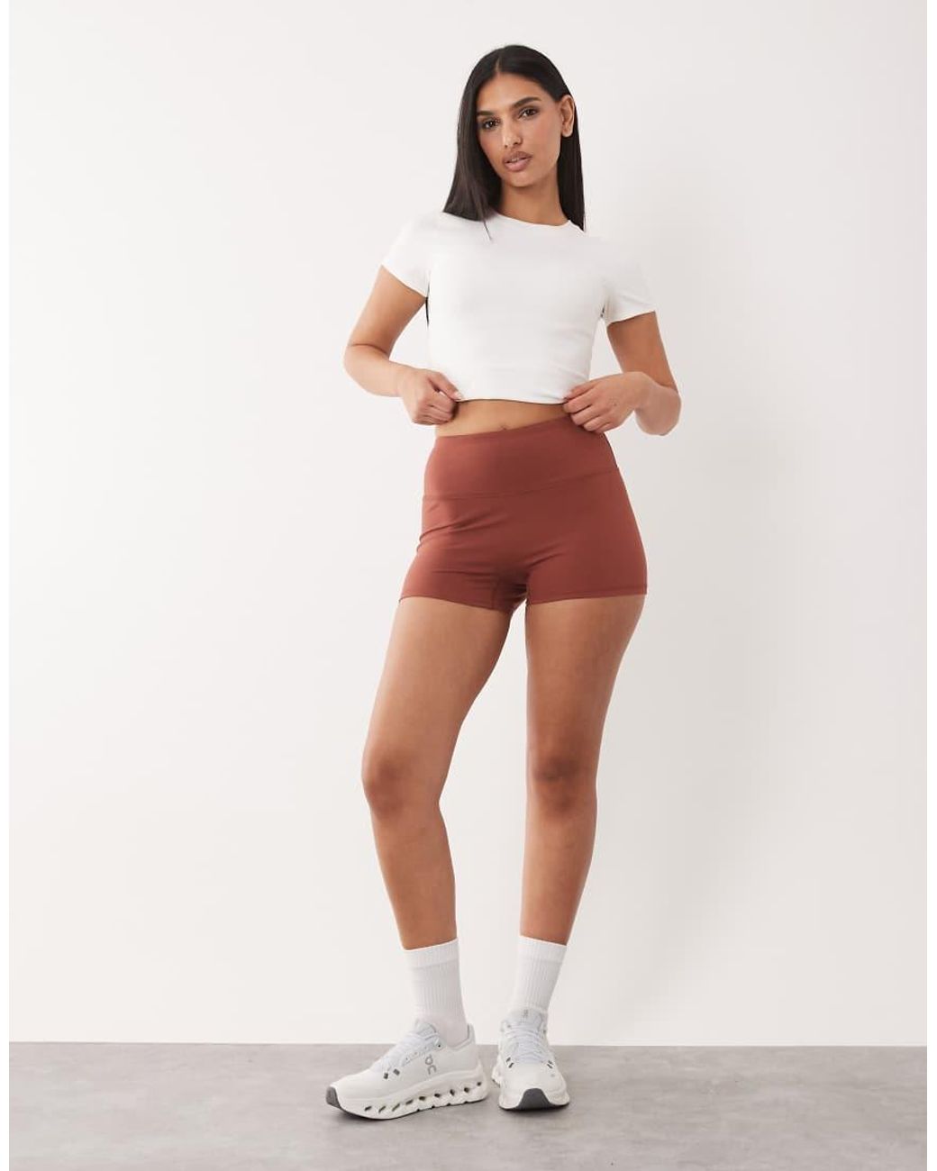 4505 White Hourglass Icon High Waist 3 Inch Booty Short