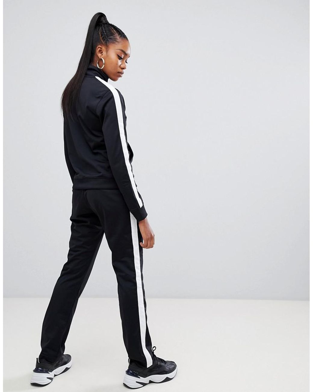 Nike Side Stripe Tracksuit Co-ord Set in Black | Lyst UK