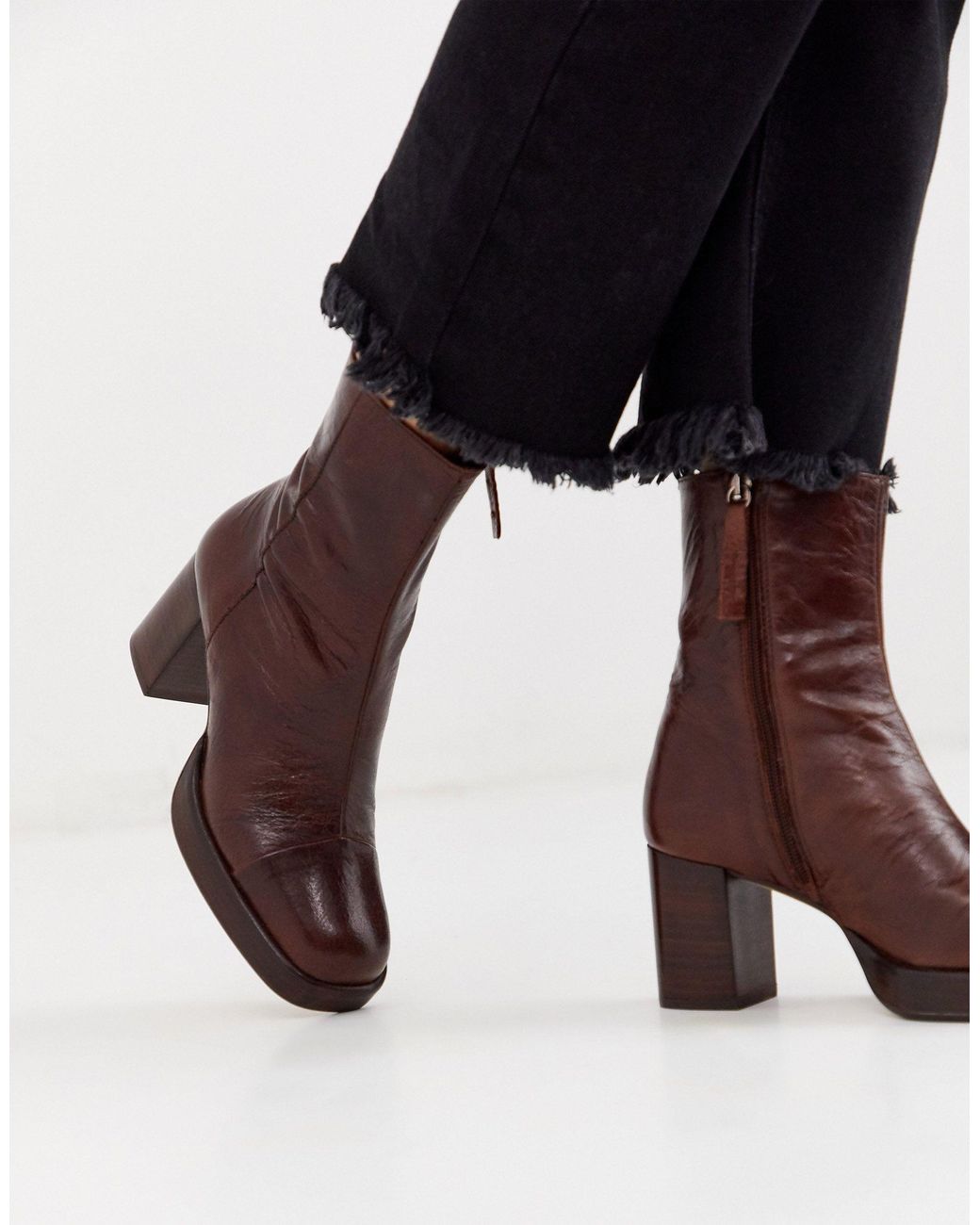 leather platform boots