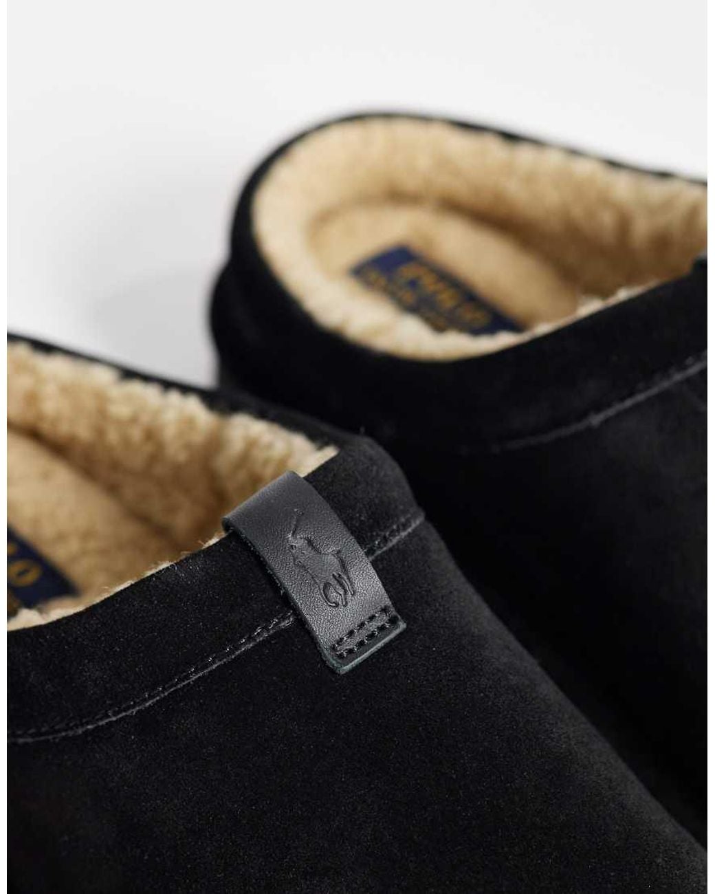 Polo Ralph Lauren Black Reade Suede Clog Slipper for men