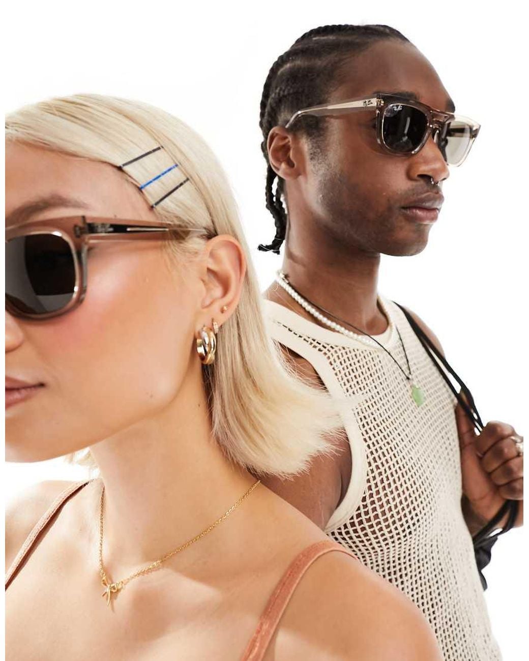 Ray-Ban White Square Acetate Sunglasses
