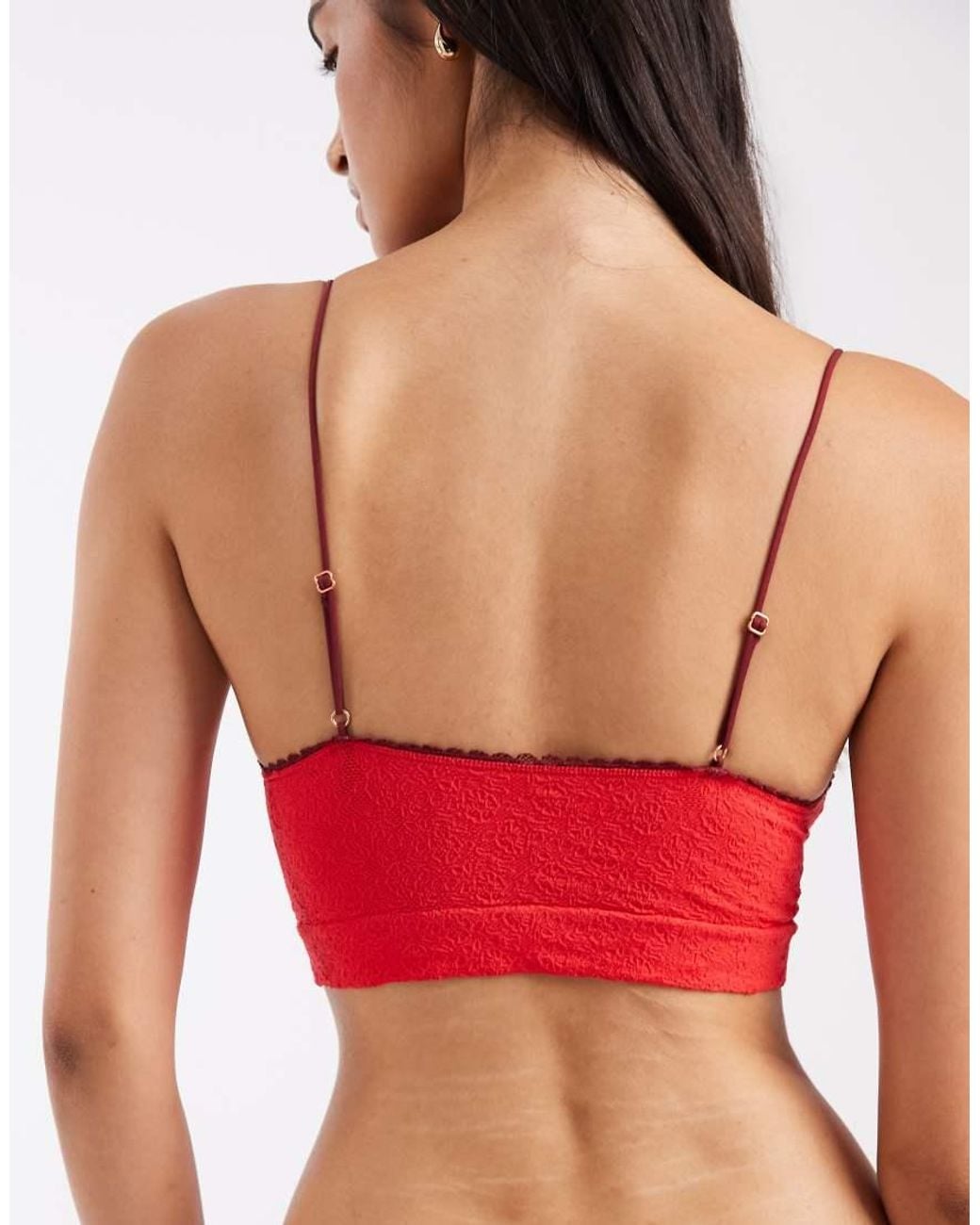 Free People Red Sweet Point Triangle Bra