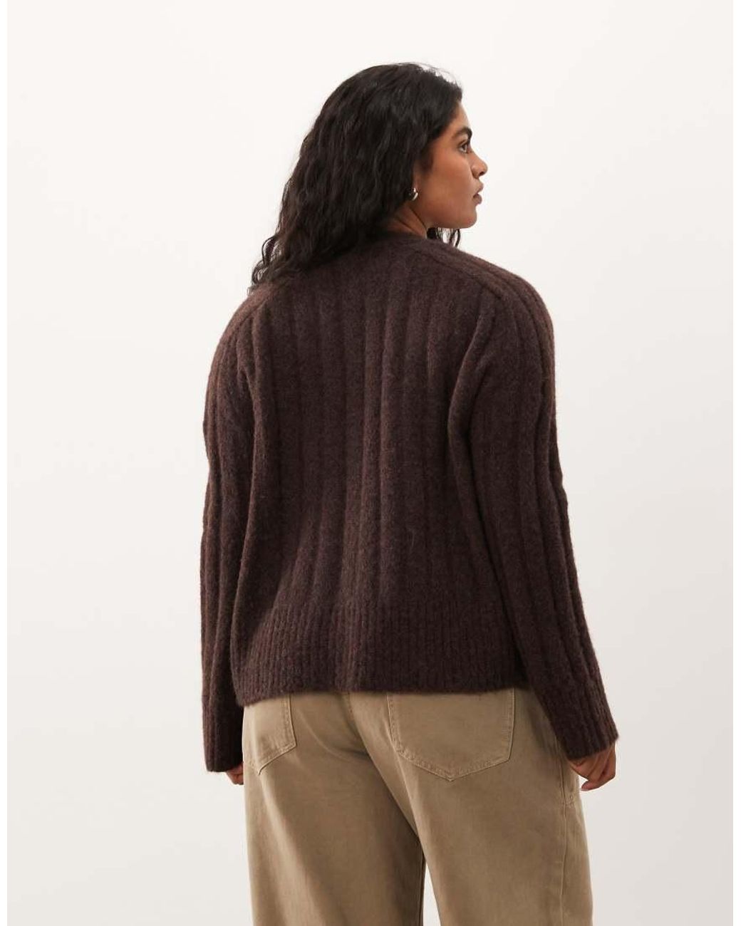ASOS Brown Asos Design Curve Edge To Edge Cardigan