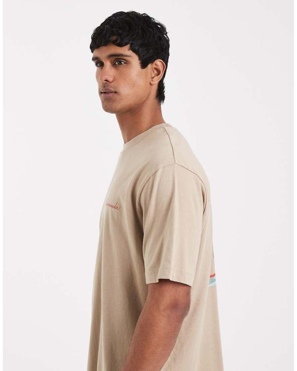 ASOS Natural Relaxed T-shirt With Digital Floral Graphic for men