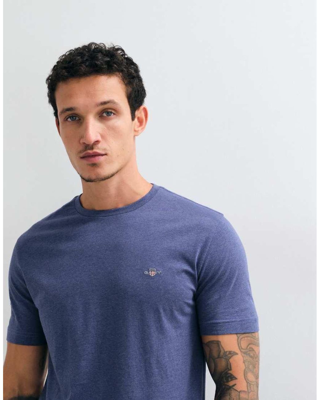 Gant Blue Regular Fit Shield Logo Short Sleeve T-shirt for men