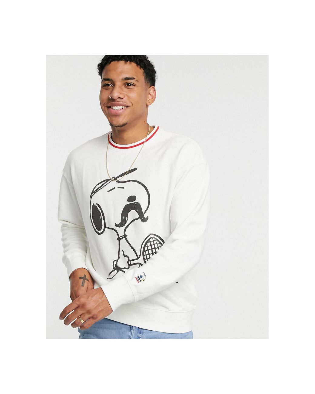 Levi's X Snoopy Sport Capsule Tennis Print Crewneck Sweatshirt in White for  Men | Lyst