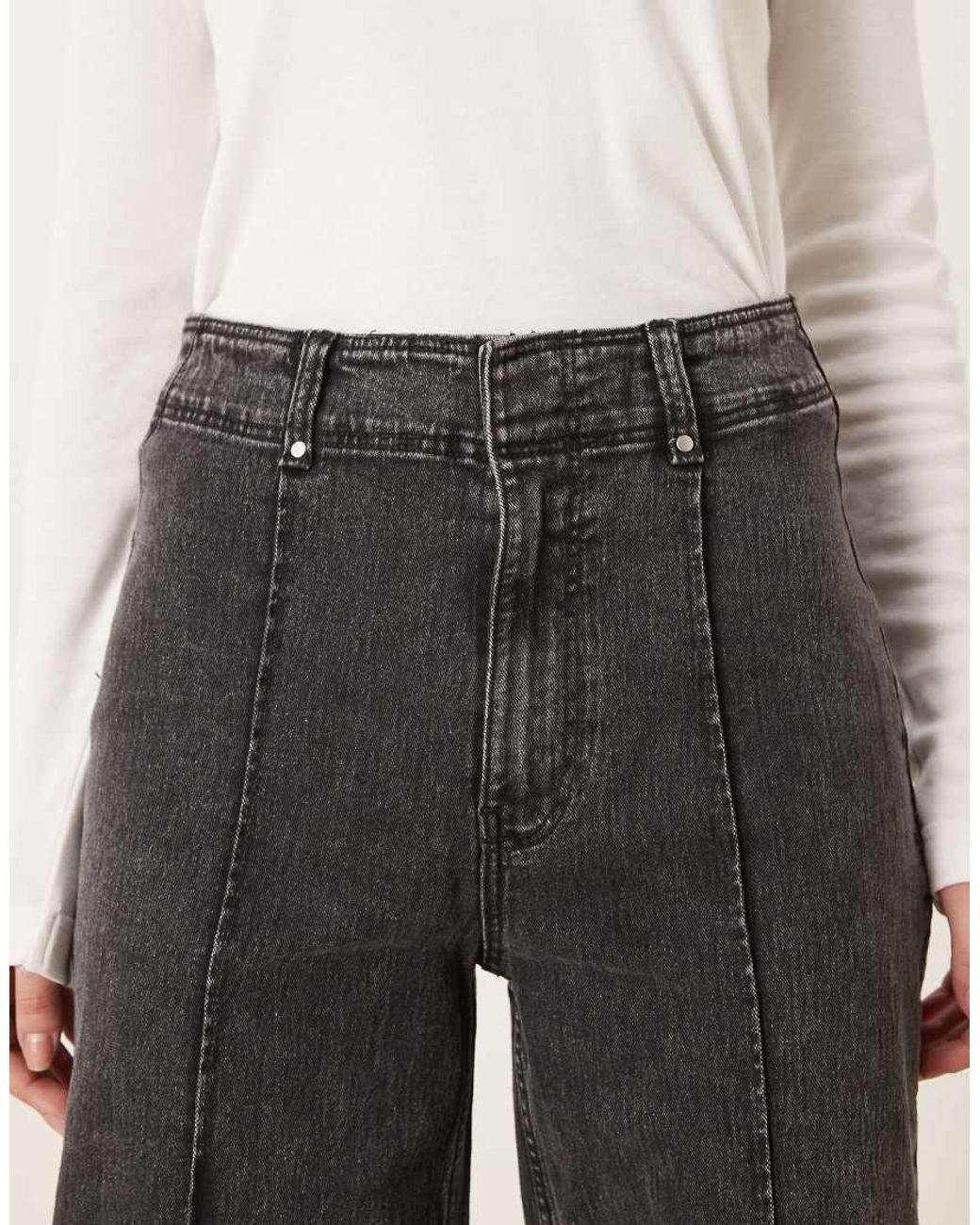 Vila Multicolor Wide Leg Jeans With Seam Front Details