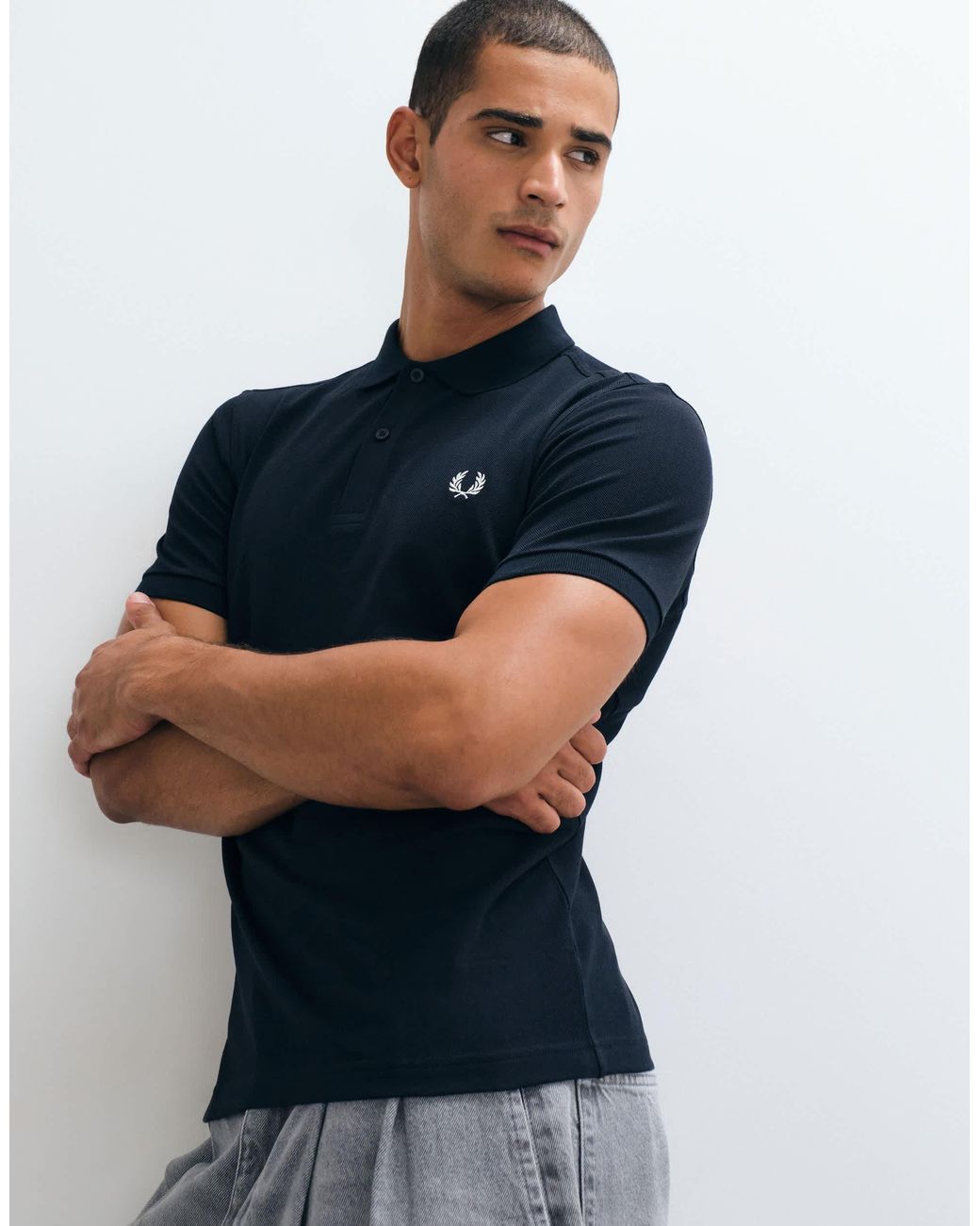 Fred Perry – einfarbiges polohemd in Blue für Herren