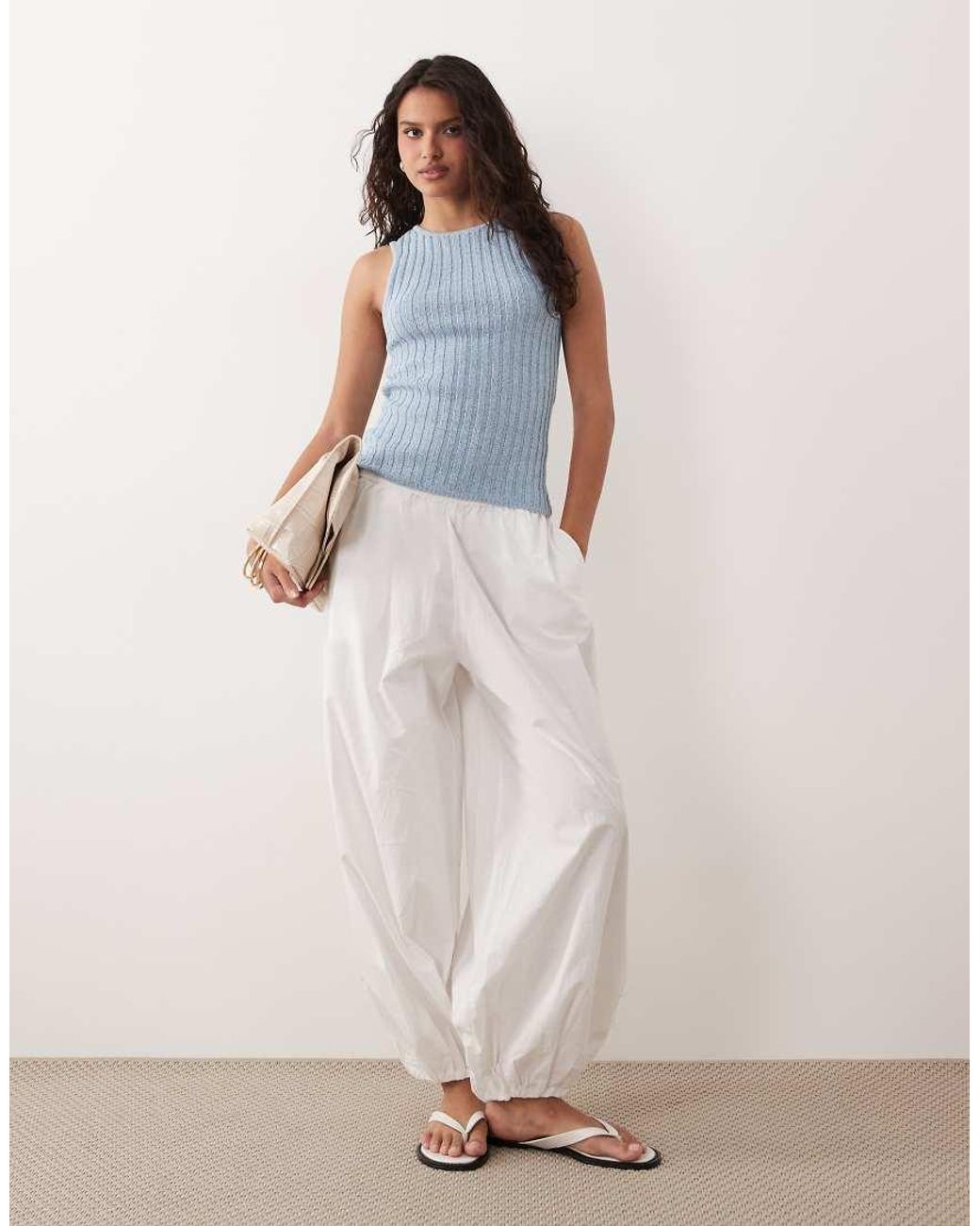ASOS Blue Ribbed Racer Boucle Vest