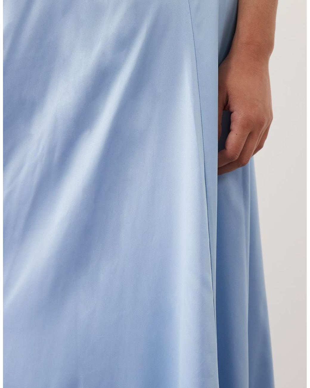 Mama.licious Blue Mamalicious Maternity Over The Bump Satin Midi Skirt