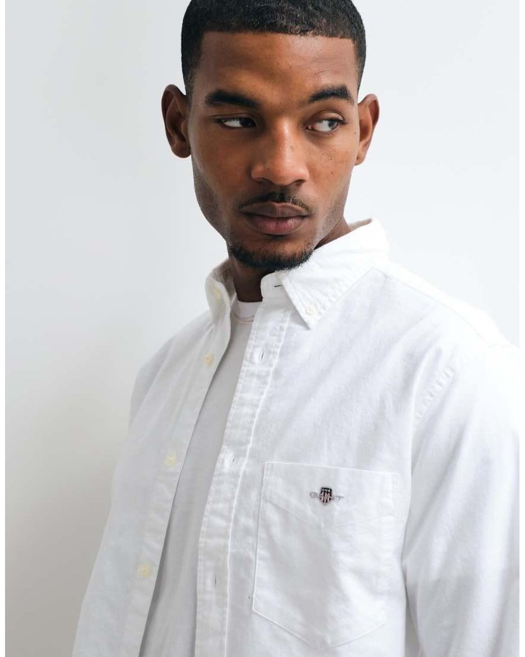 Gant White Regular Fit Classic Oxford Shirt for men