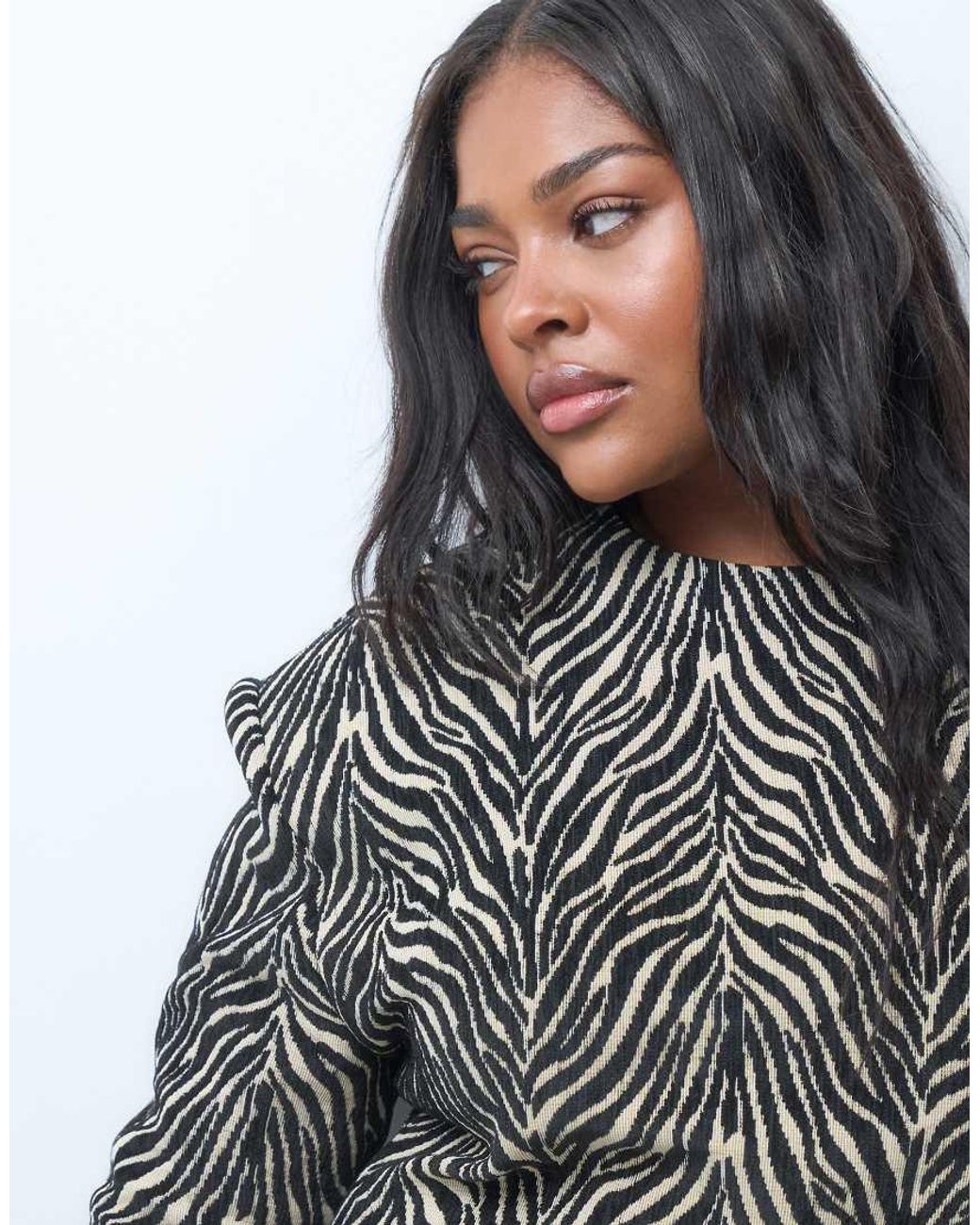 ASOS Gray Asos Design Curve Structured Extreme Shoulder Mini Dress