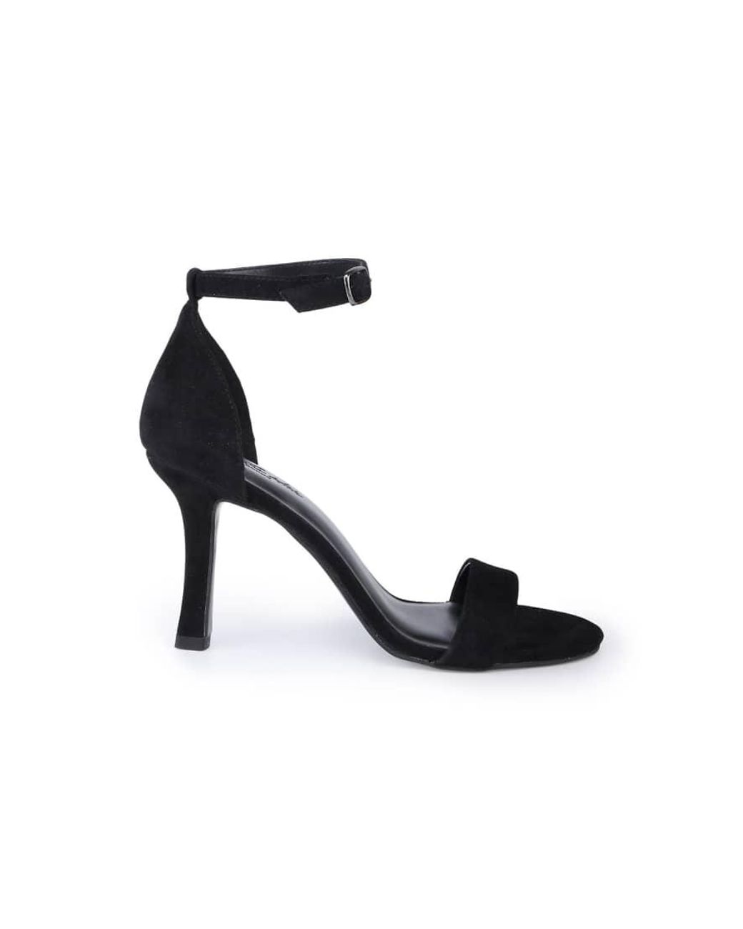 OFF THE HOOK White Ashleigh Suede Leather High-Heel Ankle-Strap Sandals