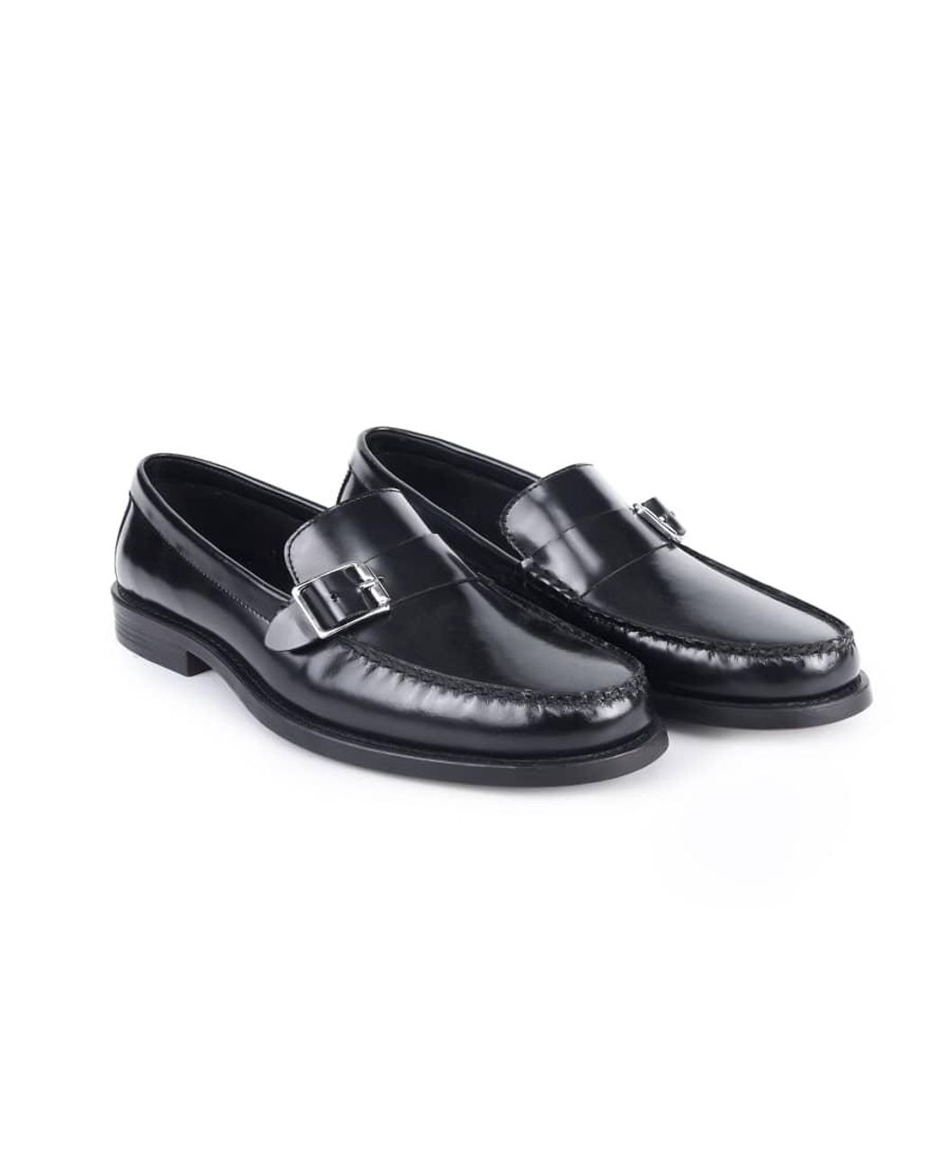 OFF THE HOOK Blue Eaton Leather Buckle Loafers for men