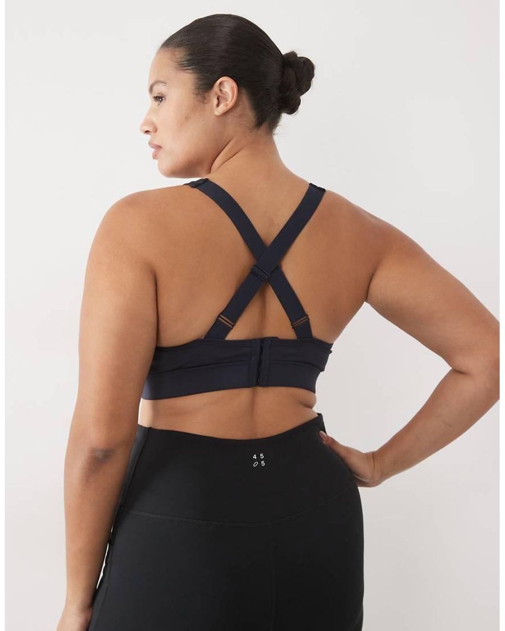 4505 Blue Curve Active Medium Support Cross Back Sports Bra With Removable Padding
