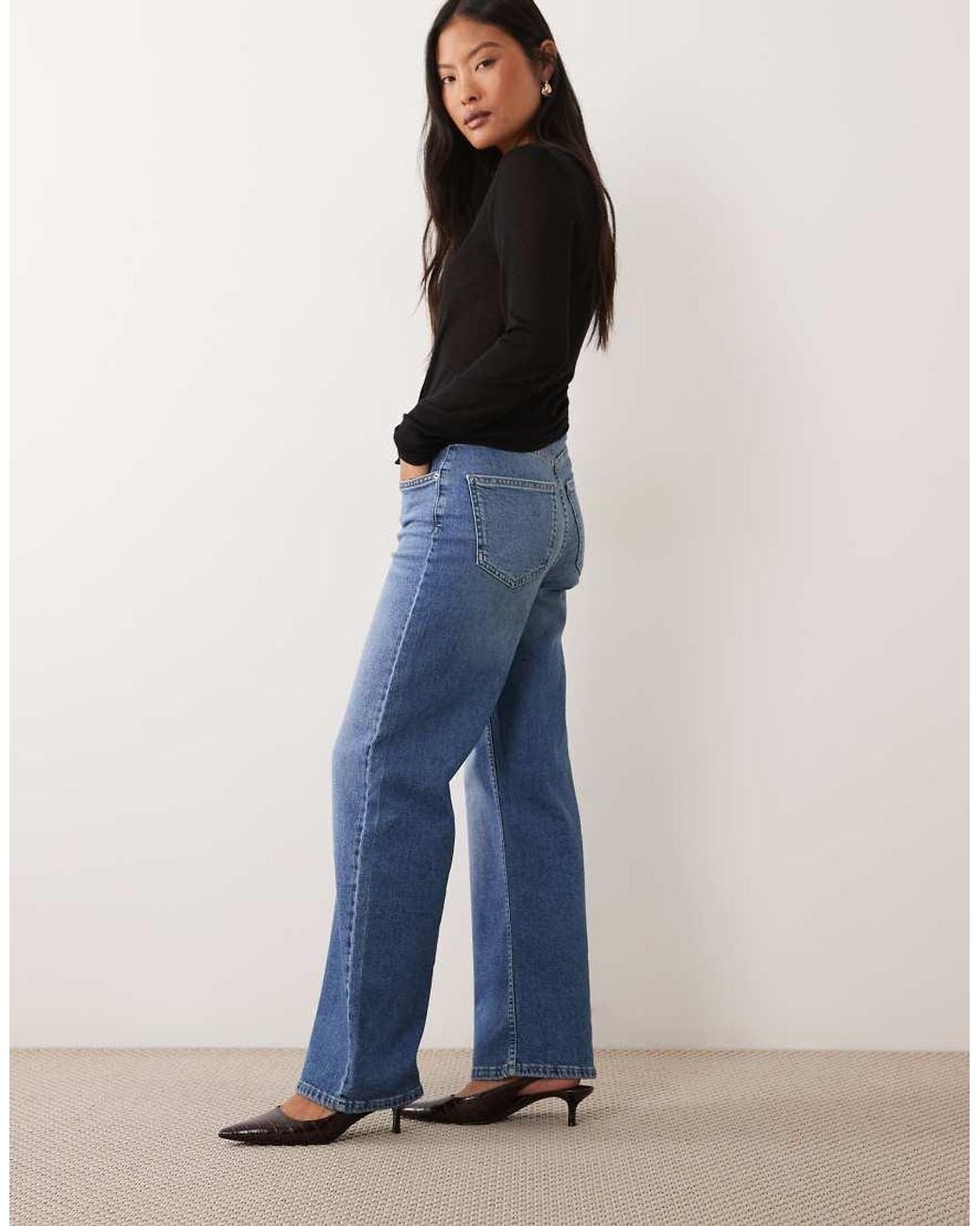 Only Petite Blue Juicy High Waist Wide Leg Jeans