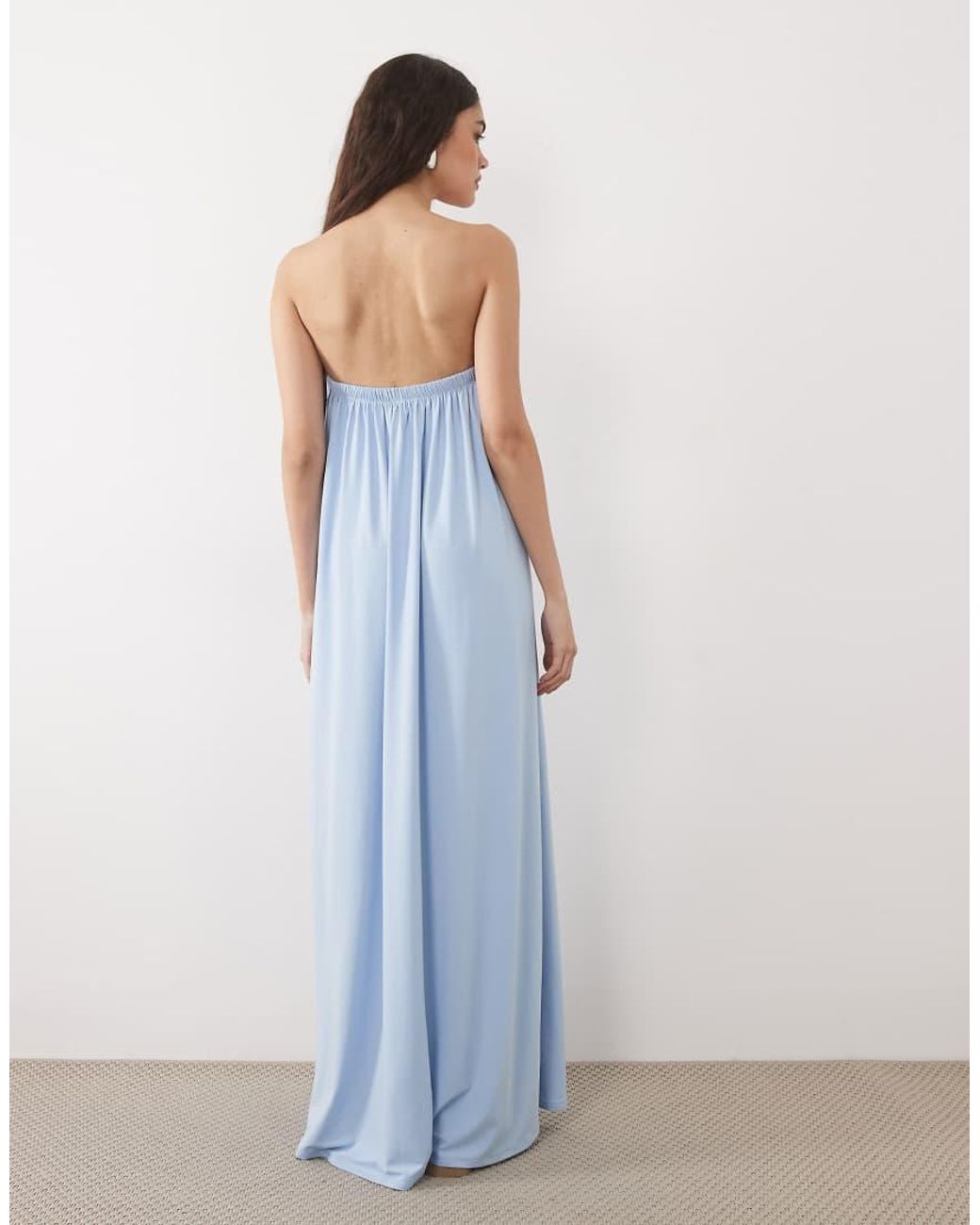 ASOS Blue Bandeau Maxi Dress