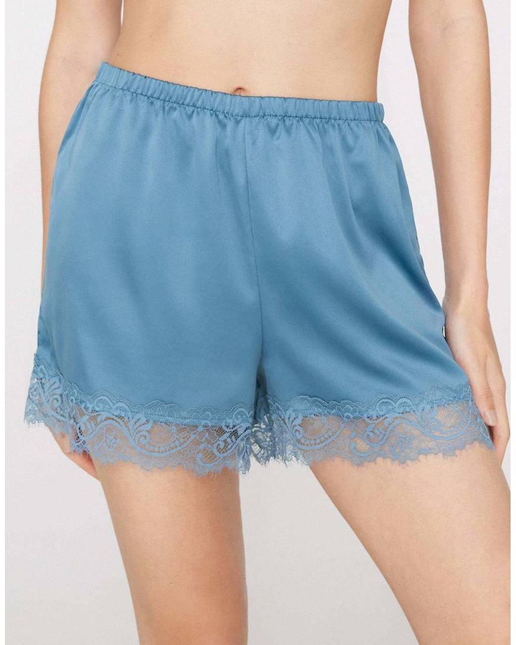 Tezenis Blue Satin Lace Shorts