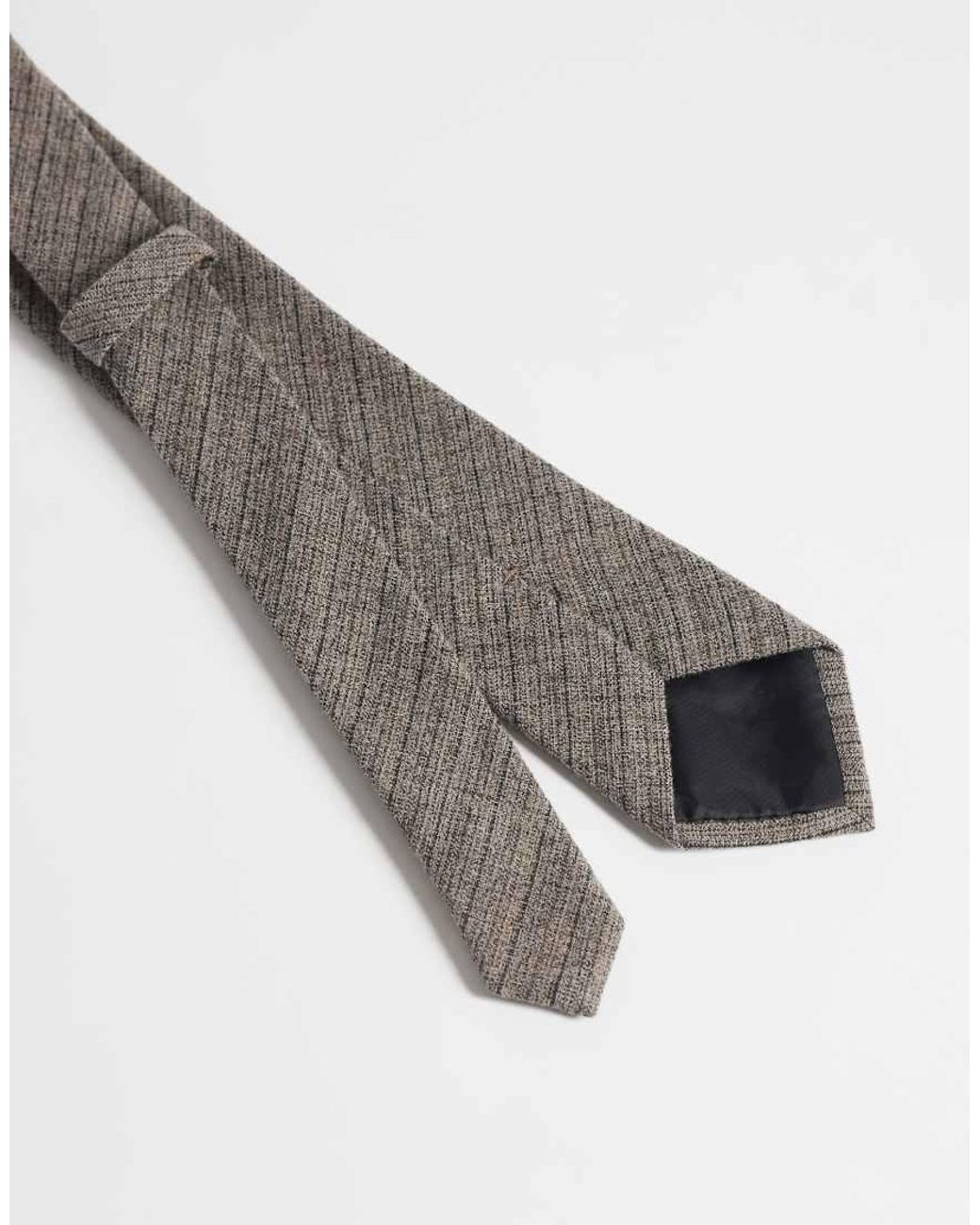 ASOS Gray Textured Check Tie for men