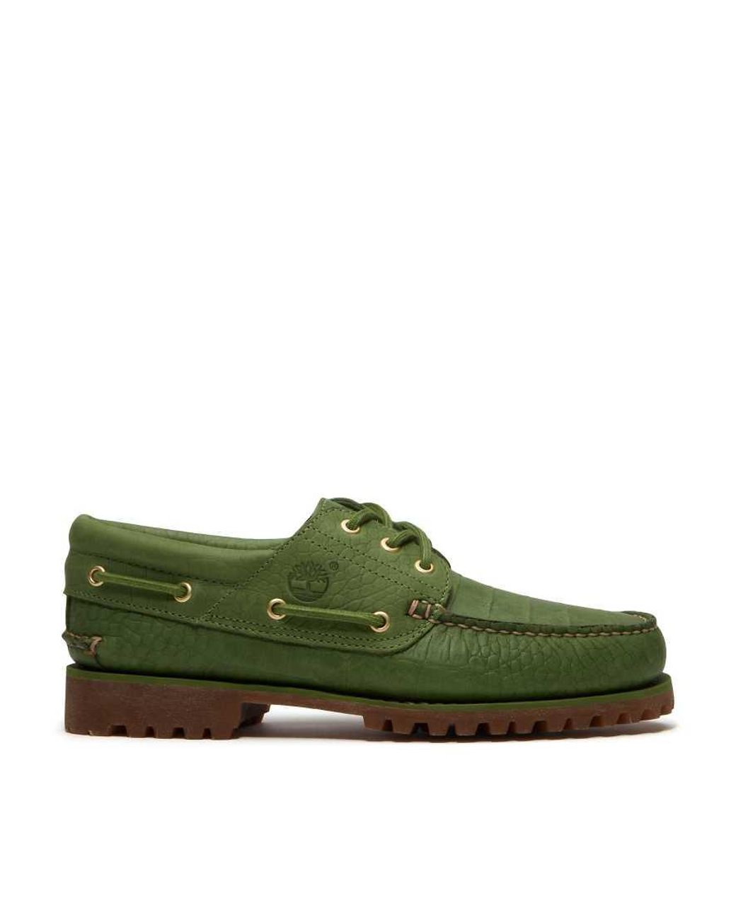 Timberland Green Authentic 3 Eye Boat Shoes for men